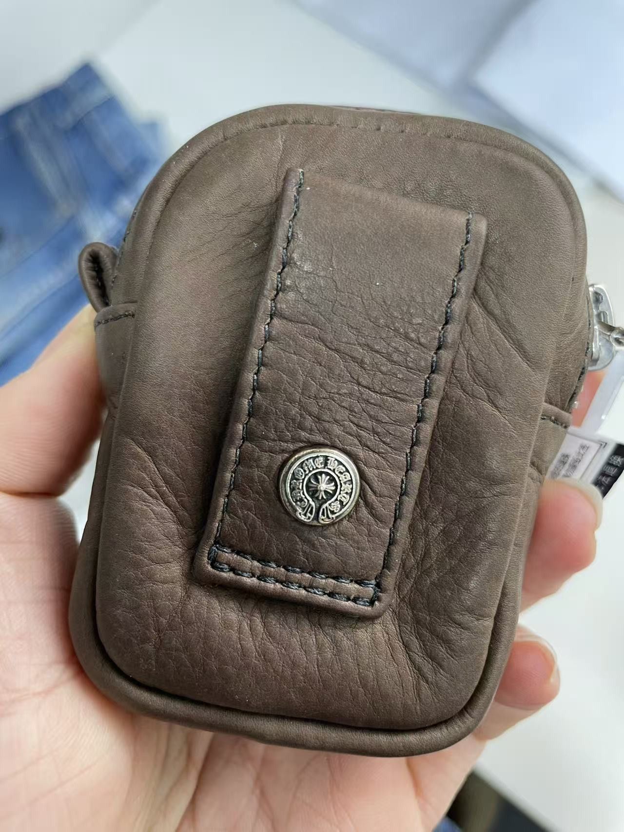Chrome Hearts Chrome Hearts Brown Cross Patch Airpod Micro Take Wallet Size ONE SIZE - 5 Thumbnail