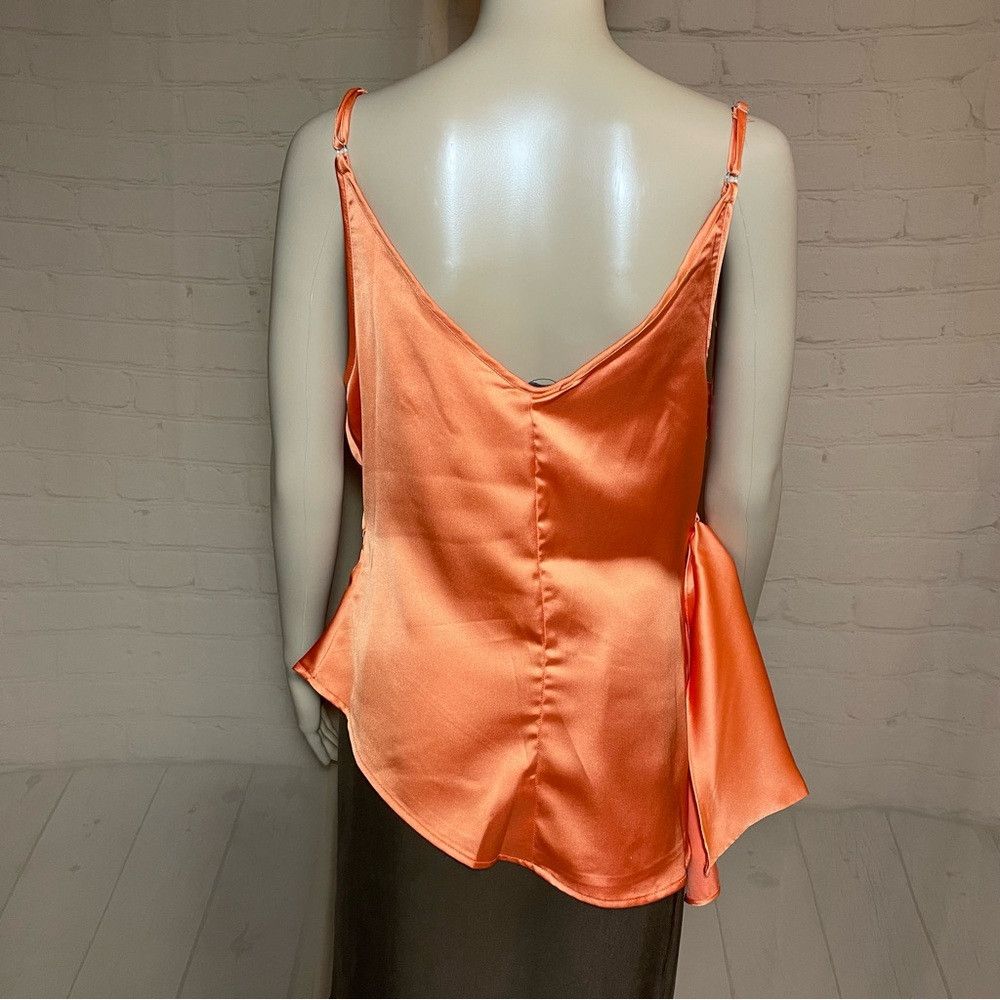 Other New Cliche Draped Satin Slip Orange Coral Top Size XS Size XS / US 0-2 / IT 36-38 - 7 Thumbnail
