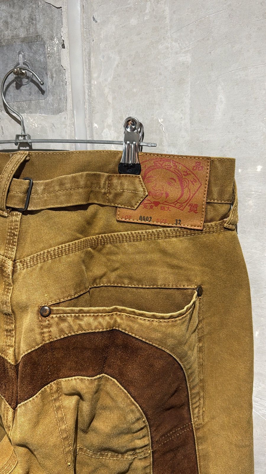 Evisu Rare EVISU Yamane Deluxe Canvas Pants Suede Leather Daicock Size US 32 / EU 48 - 19 Thumbnail
