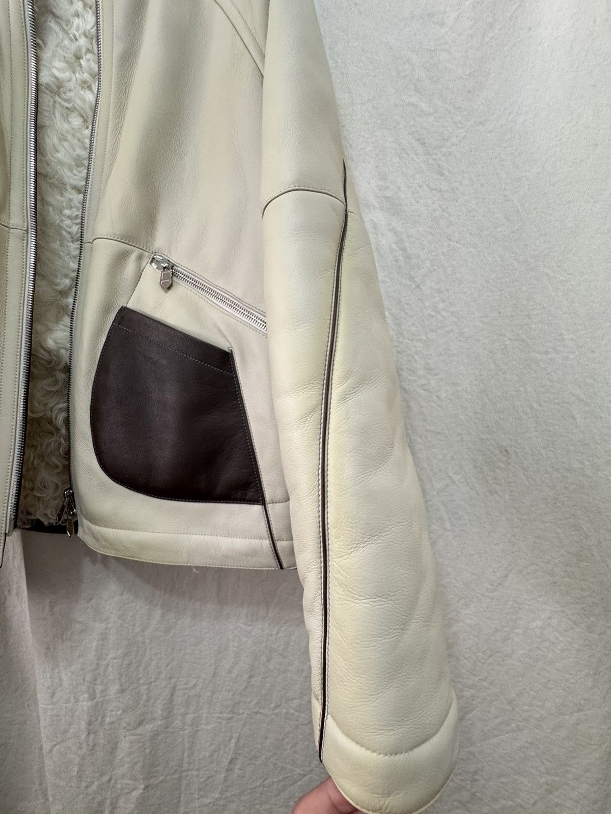 Hermes [sale] 22-23AW Hermes Leather Jacket (discoloured) Size US M / EU 48-50 / 2 - 19 Thumbnail
