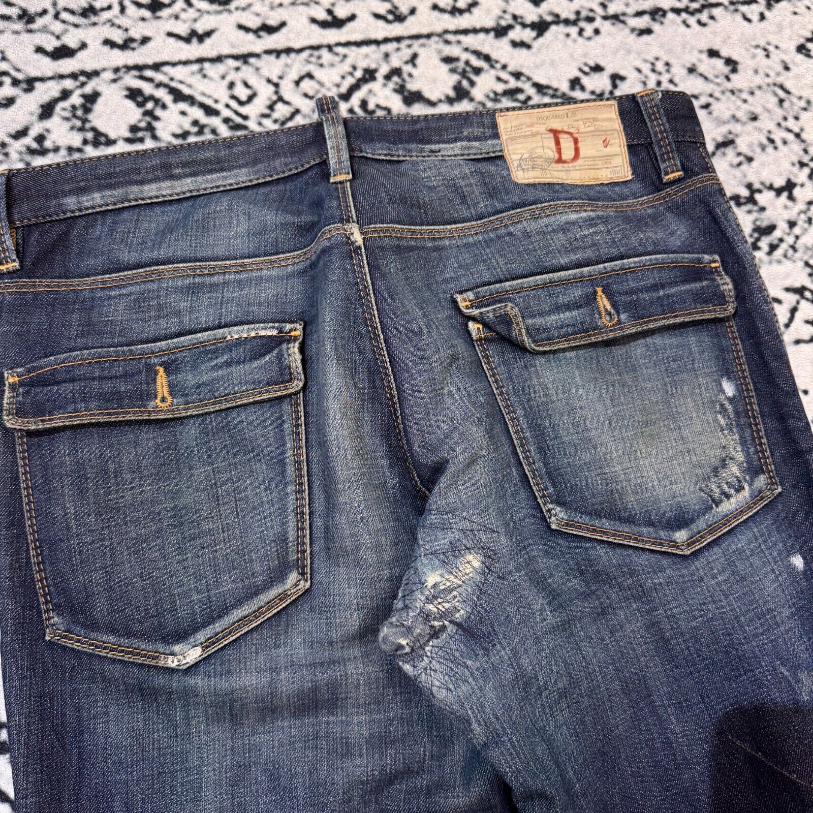 Dsquared2 × Vintage Dsquared2 Blue Cotton Denim Pants Size 48 IT Faded Ripped Size US 35 - 16 Thumbnail