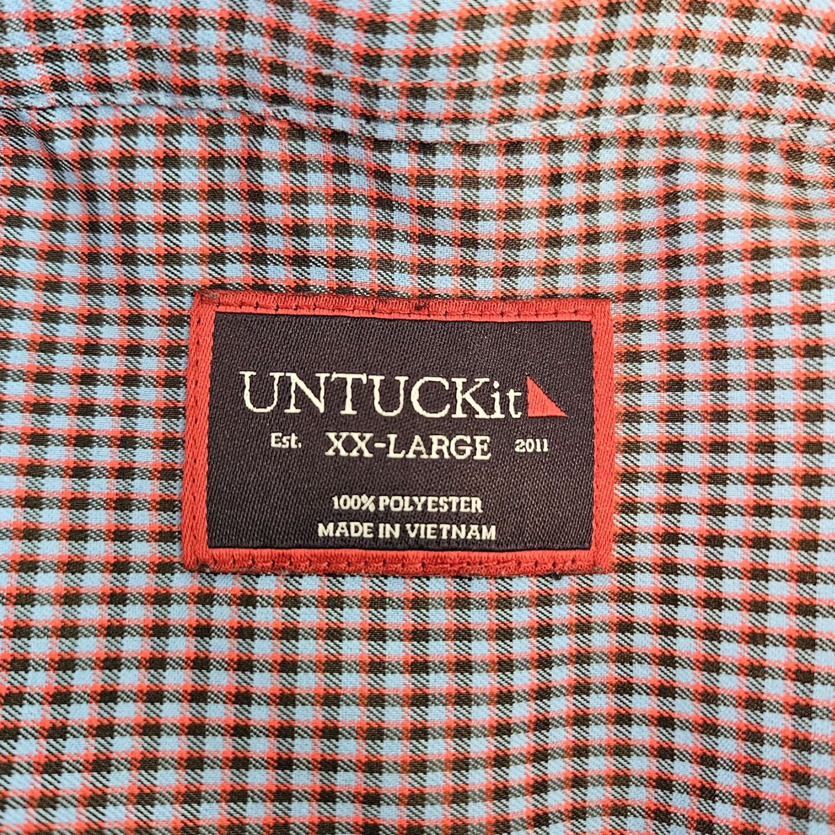 UNTUCKit VINTAGE Untuckit Mens Button Front Shirt Sz 2XL Red Blue Long Sleeve Size US XXL / EU 58 / 5 - 4 Thumbnail