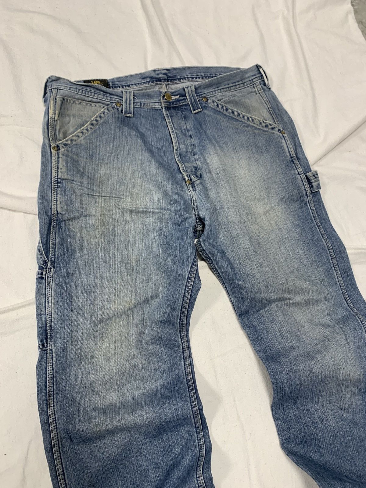 Japanese Brand × Lee BAGGY 90S DISTRESSED LEE DENIM PANTS JAPANESE CARHARTT STYLE Size US 36 / EU 52 - 3 Thumbnail
