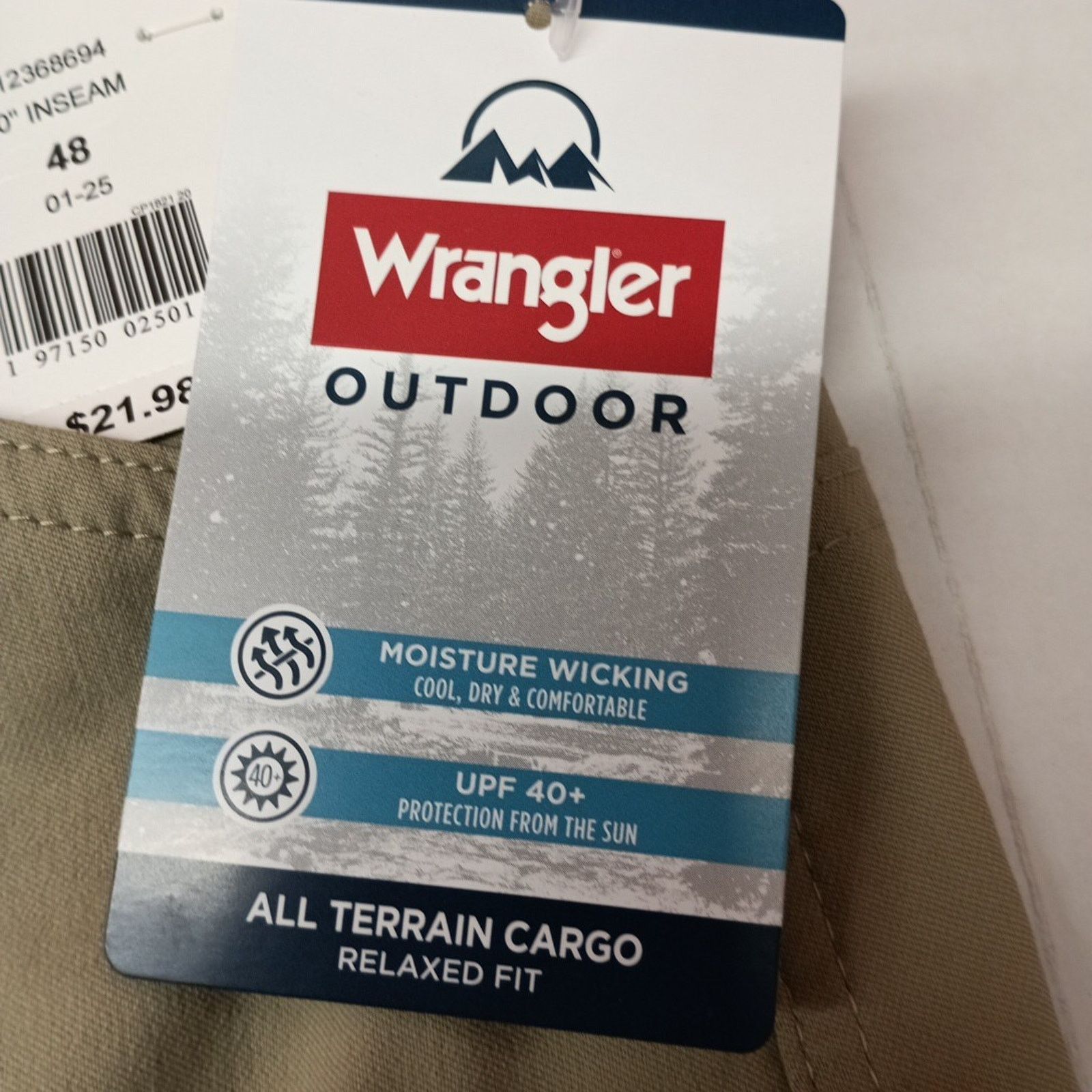 Wrangler Wrangler Cargo Shorts Men's Size 48 Beige 10" Inseam Relaxed Size US 44 / EU 60 - 3 Thumbnail