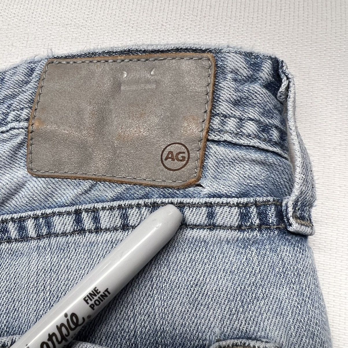 AG Adriano Goldschmied AG Adriano Goldschmied Jeans Blue Straight Denim Washed Size US 36 / EU 52 - 14 Thumbnail