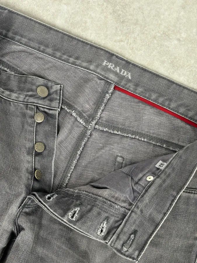 Prada 2000s Prada Light Grey Denim Slim Jeans Size US 31 - 9 Thumbnail