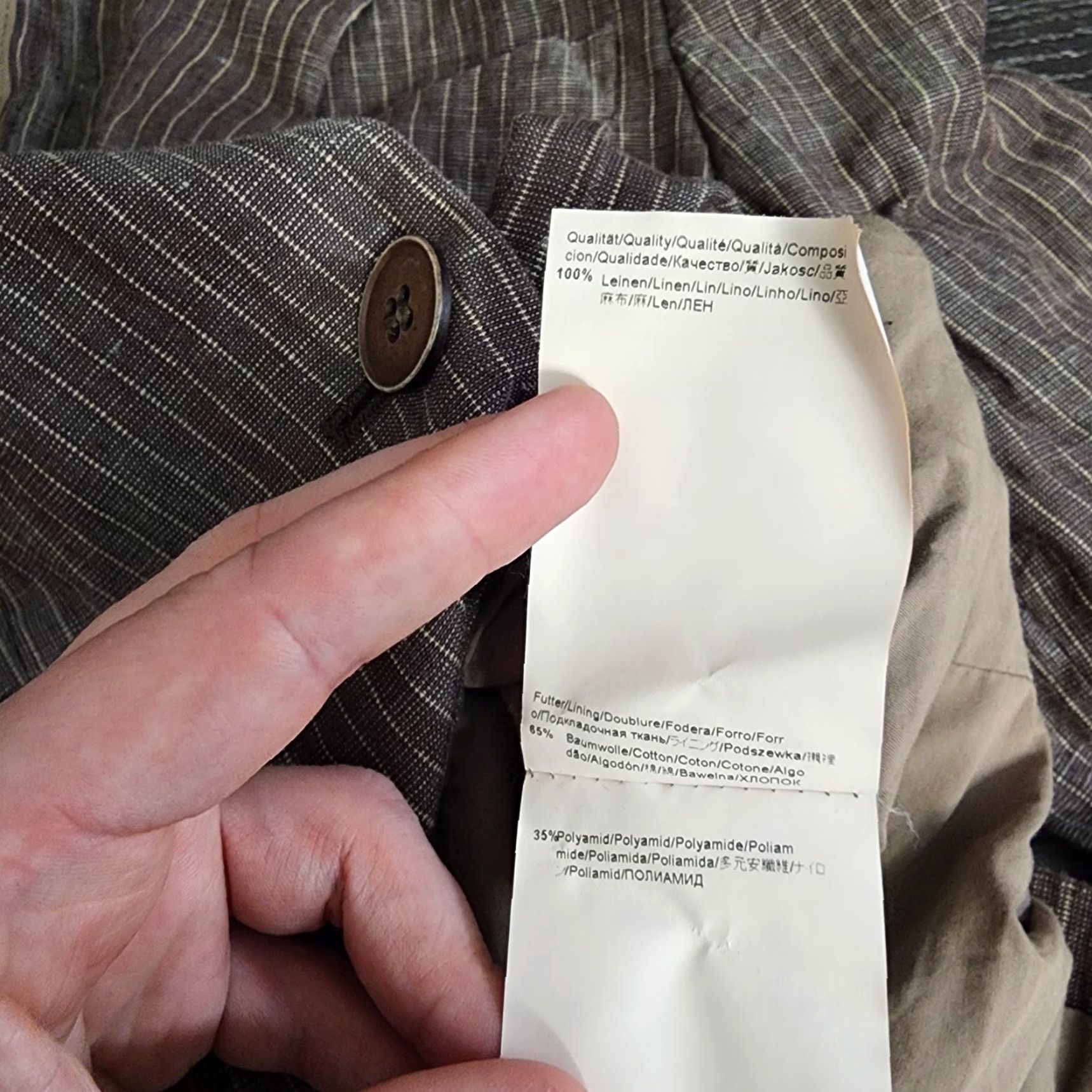 Vintage VINTAGE Boss Hugo Boss Blazer Jacket Linen Blend Lined Brown Stripe Womens US 2 2 Button 3 Buttons Work Size XS / US 0-2 / IT 36-38 - 7 Thumbnail