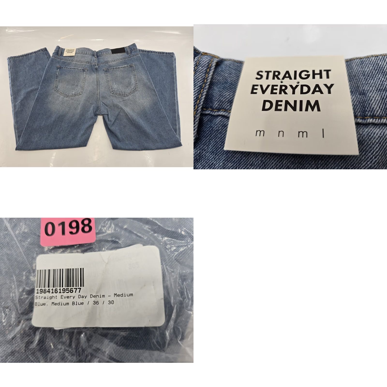 MNML mnml Jeans - Denim - Medium Blue - 36x30 - Regular Straight - NWT Men's Everyday Denim Jeans Size US 36 / EU 52 - 8 Thumbnail