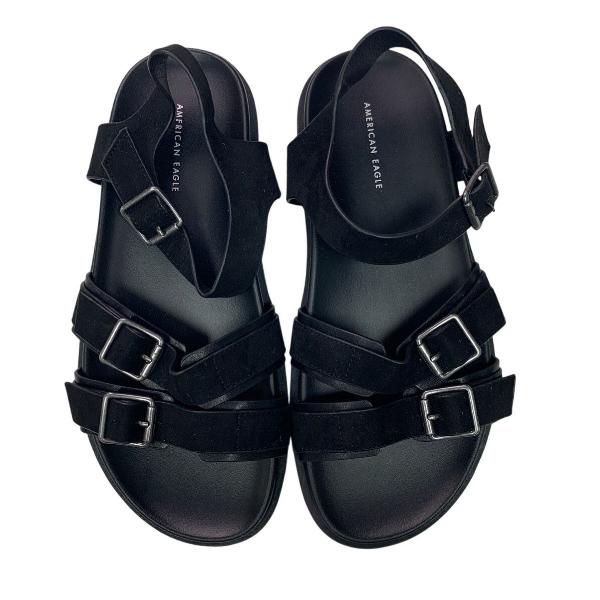 American Eagle Outfitters New American Eagle Womens Size 8 Black Faux Leather Sandals Size US 8 / IT 38 - 3 Thumbnail