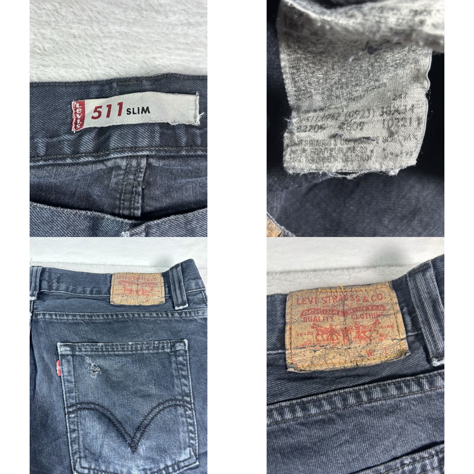 Levi's VINTAGE Levi's 511 Jeans Men 38x34 Slim Blue Denim Distressed Dark Wash Size US 38 / EU 54 - 8 Thumbnail