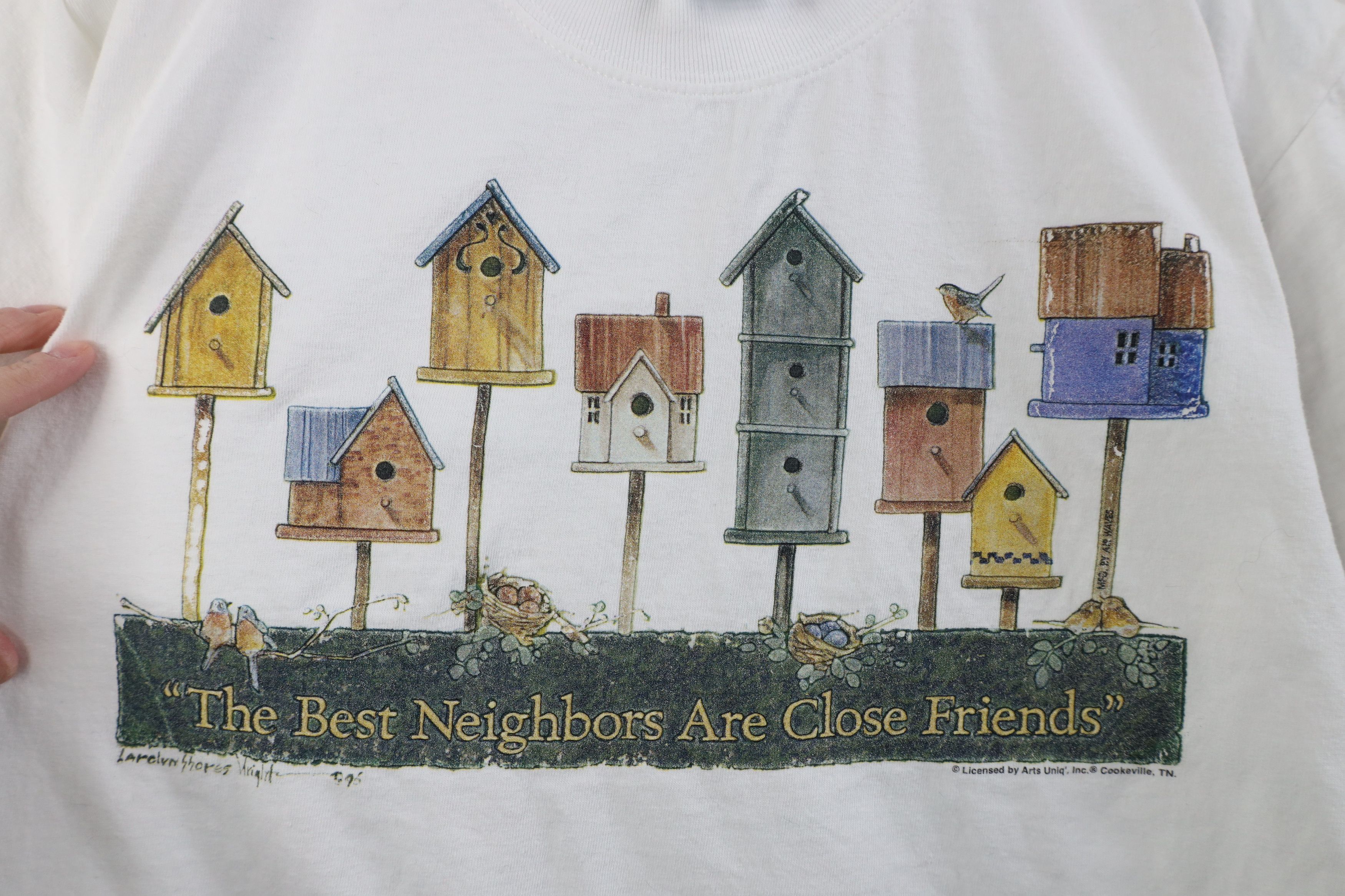 Vintage Vintage 90s Nature Bird Birdhouse Neighbors Close T-Shirt Size M / US 6-8 / IT 42-44 - 4 Thumbnail
