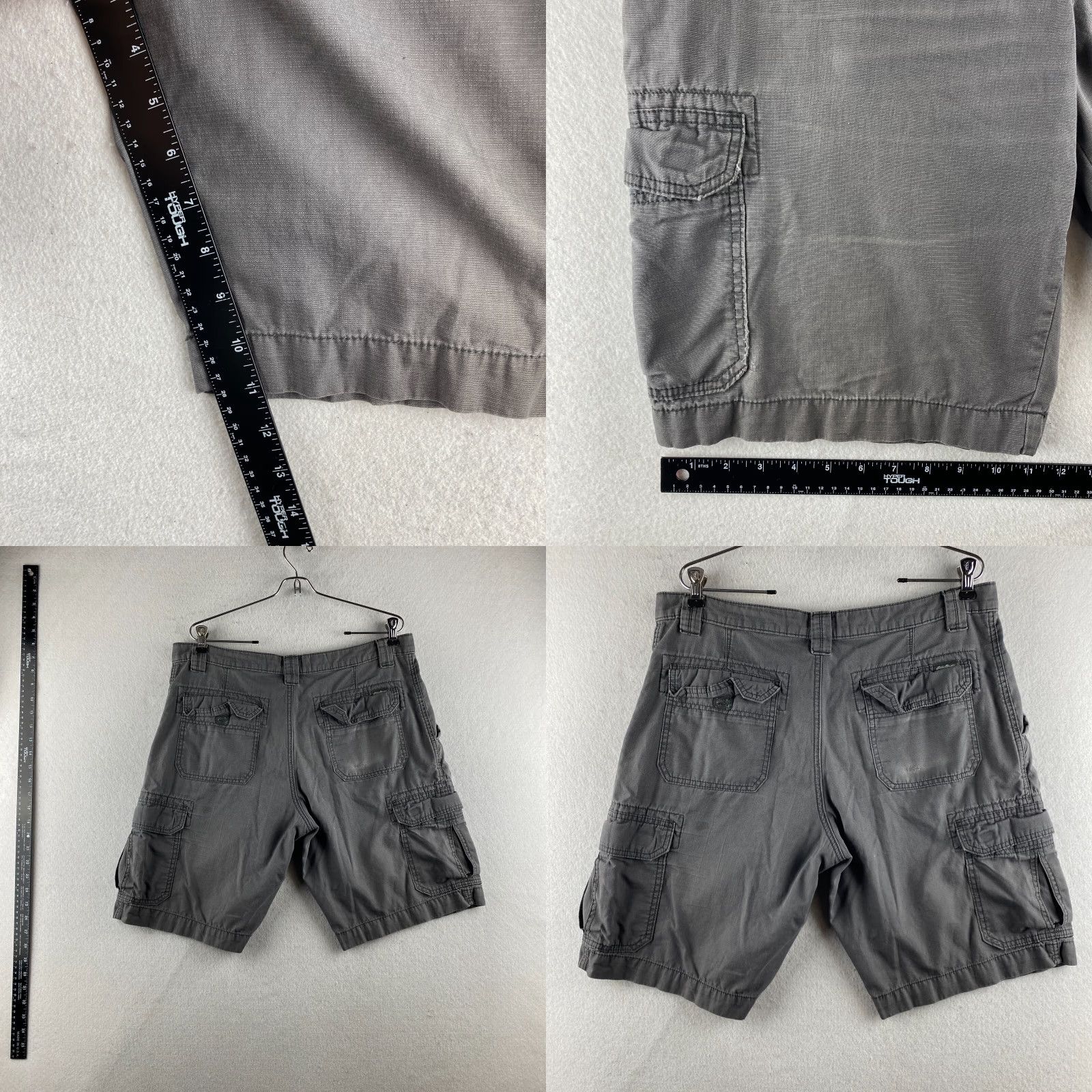 Eddie Bauer Eddie Bauer Mens Cargo Shorts 36 Gray Cotton Blend Rip Stop Flap Pockets Outdoor Casual Size US 35 - 9 Thumbnail