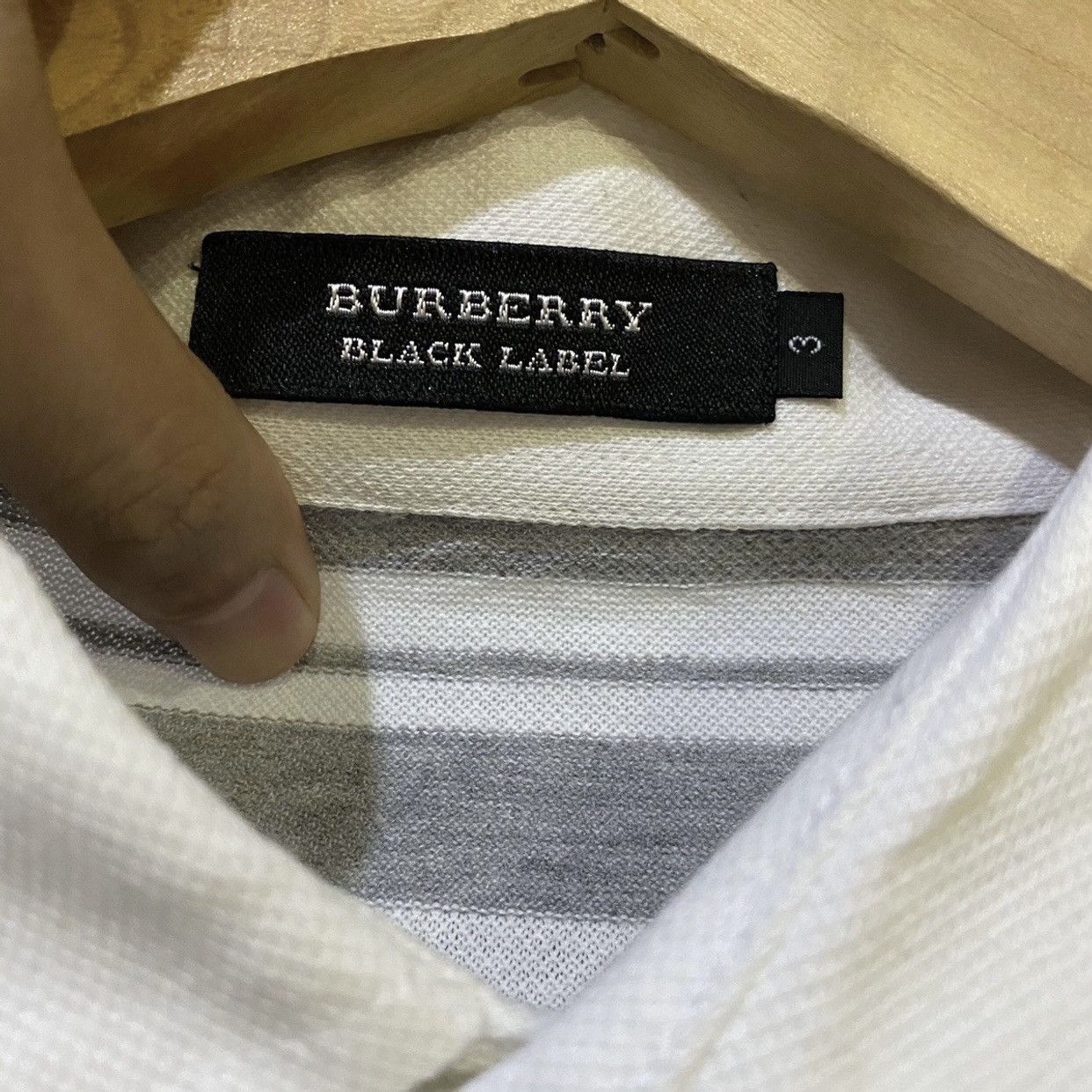 Burberry BURBERRY Black Label Basic Logo Stripe Polo Shirts Size US L / EU 52-54 / 3 - 5 Thumbnail