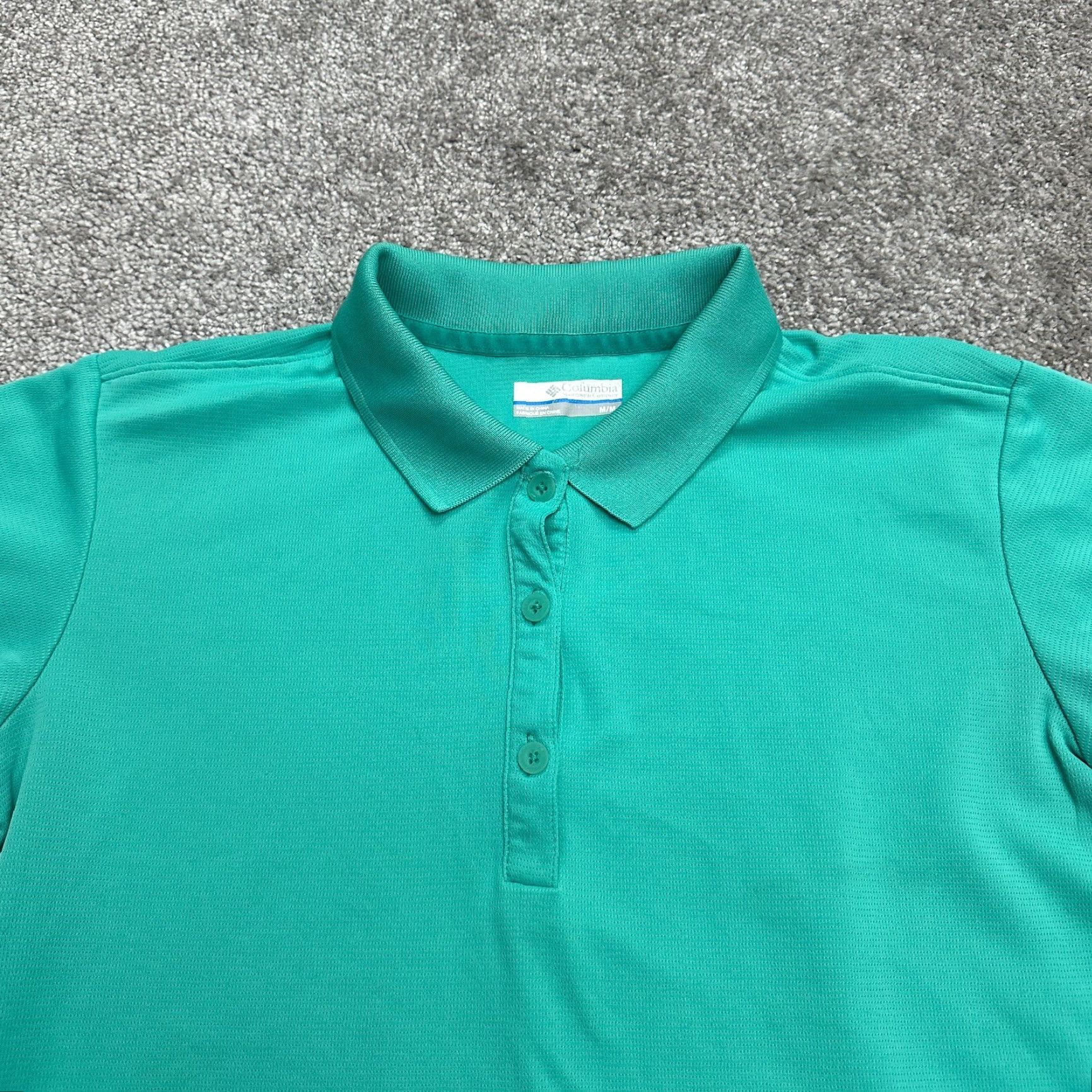 Vintage Columbia Shirt Womens Medium Green Polo Collared Short Sleeve Size M / US 6-8 / IT 42-44 - 3 Thumbnail