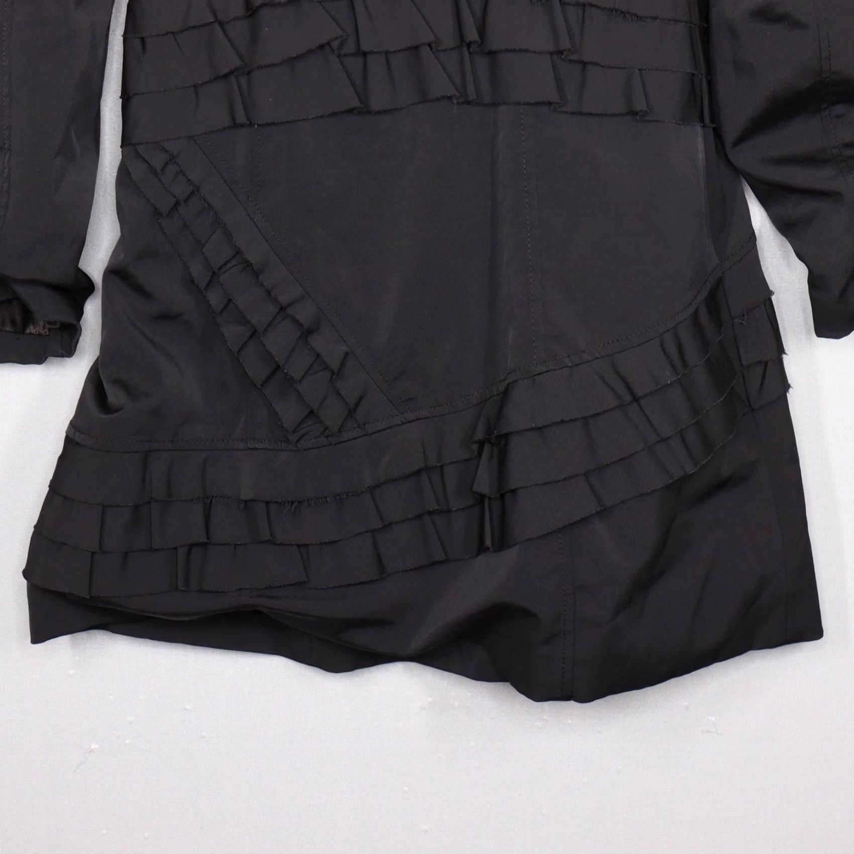 Bebe bebe Ruffle Trim Jacket Black Fitted Career Party XS Size XS / US 0-2 / IT 36-38 - 8 Thumbnail
