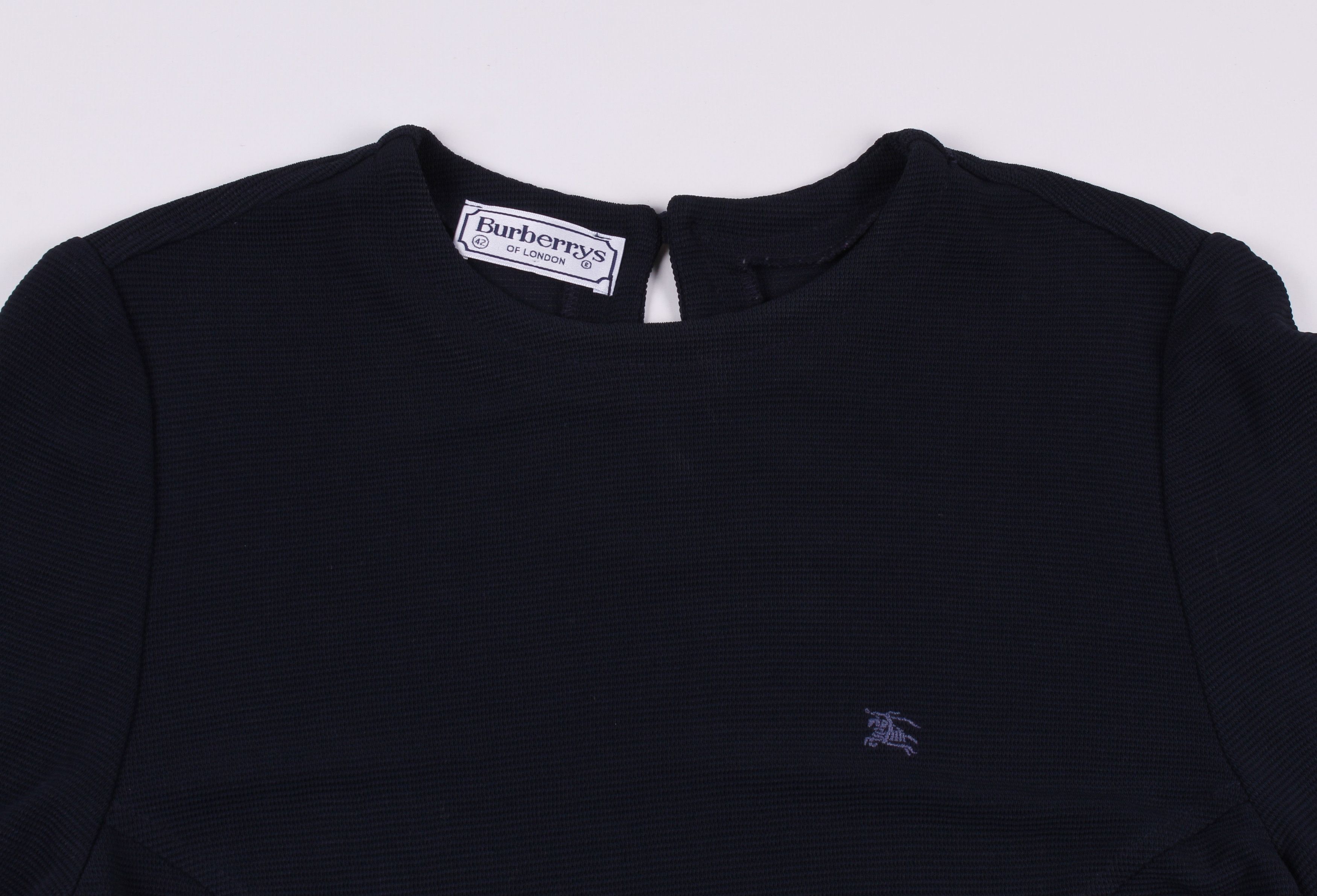 Burberry Vintage Burberrys Navy Small Logo Blouse Top Size M / US 6-8 / IT 42-44 - 2 Thumbnail