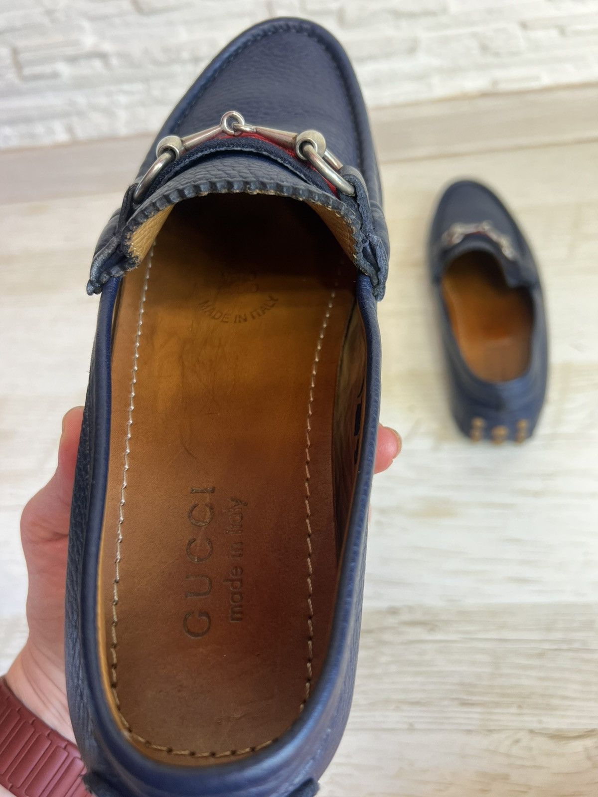 Gucci Gucci Dark Blue Leather Loafers Moccasins US 7.5 EU40.5 Size US 7.5 / EU 40-41 - 6 Thumbnail