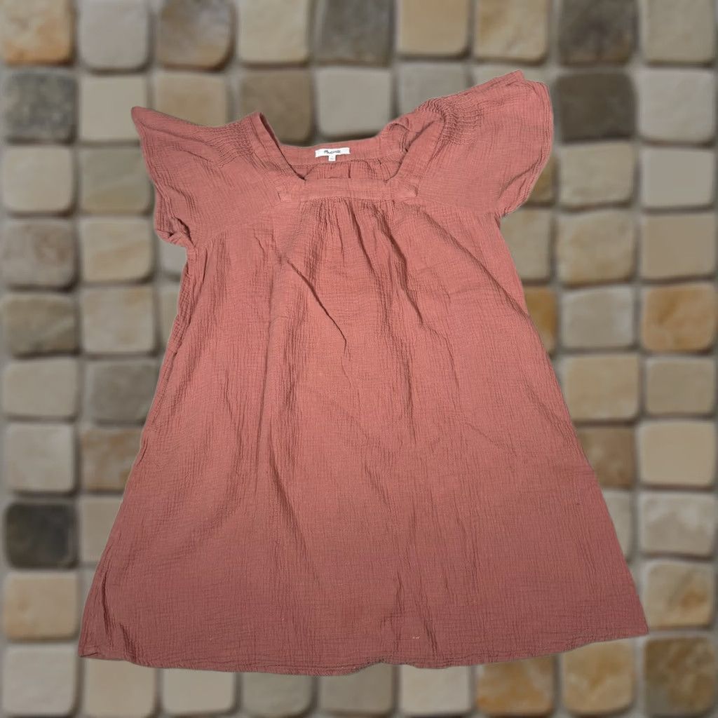 Madewell VINTAGE Madewell Dress Womens M Pink Butterfly Square Neck Mini Cottage Size M / US 6-8 / IT 42-44 - 1 Thumbnail