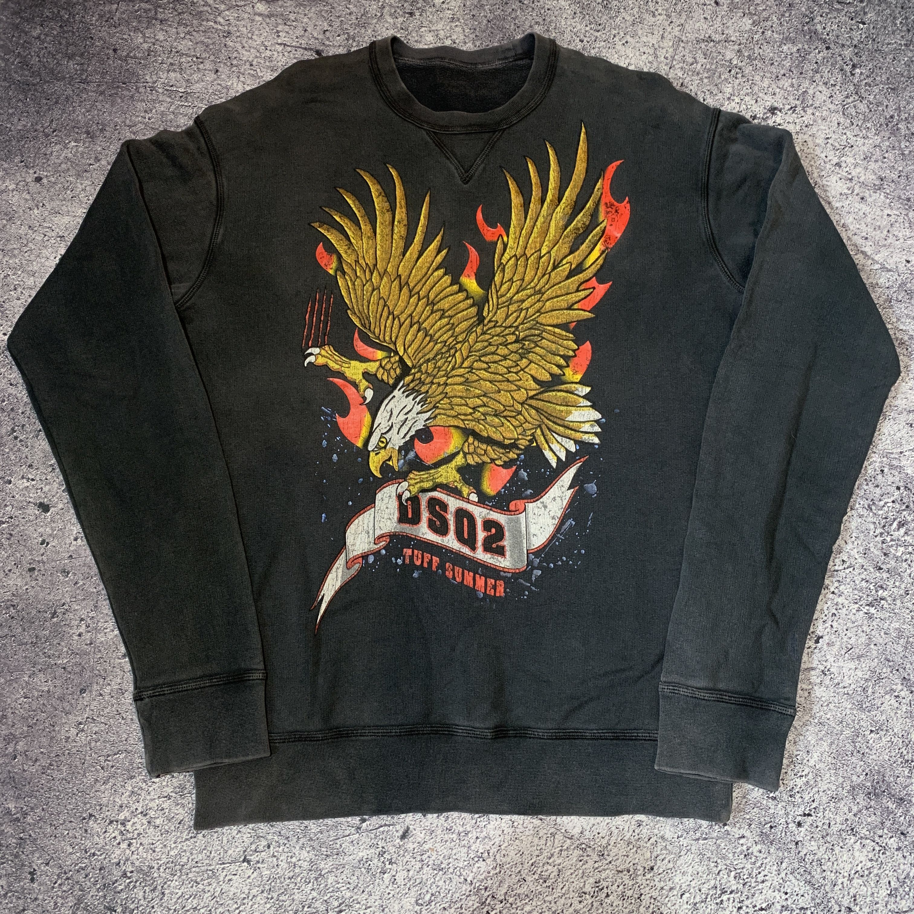 Dsquared2 1990s Dsquared2 Printed Faded Wash Crewneck Size US L / EU 52-54 / 3 - 1 Thumbnail