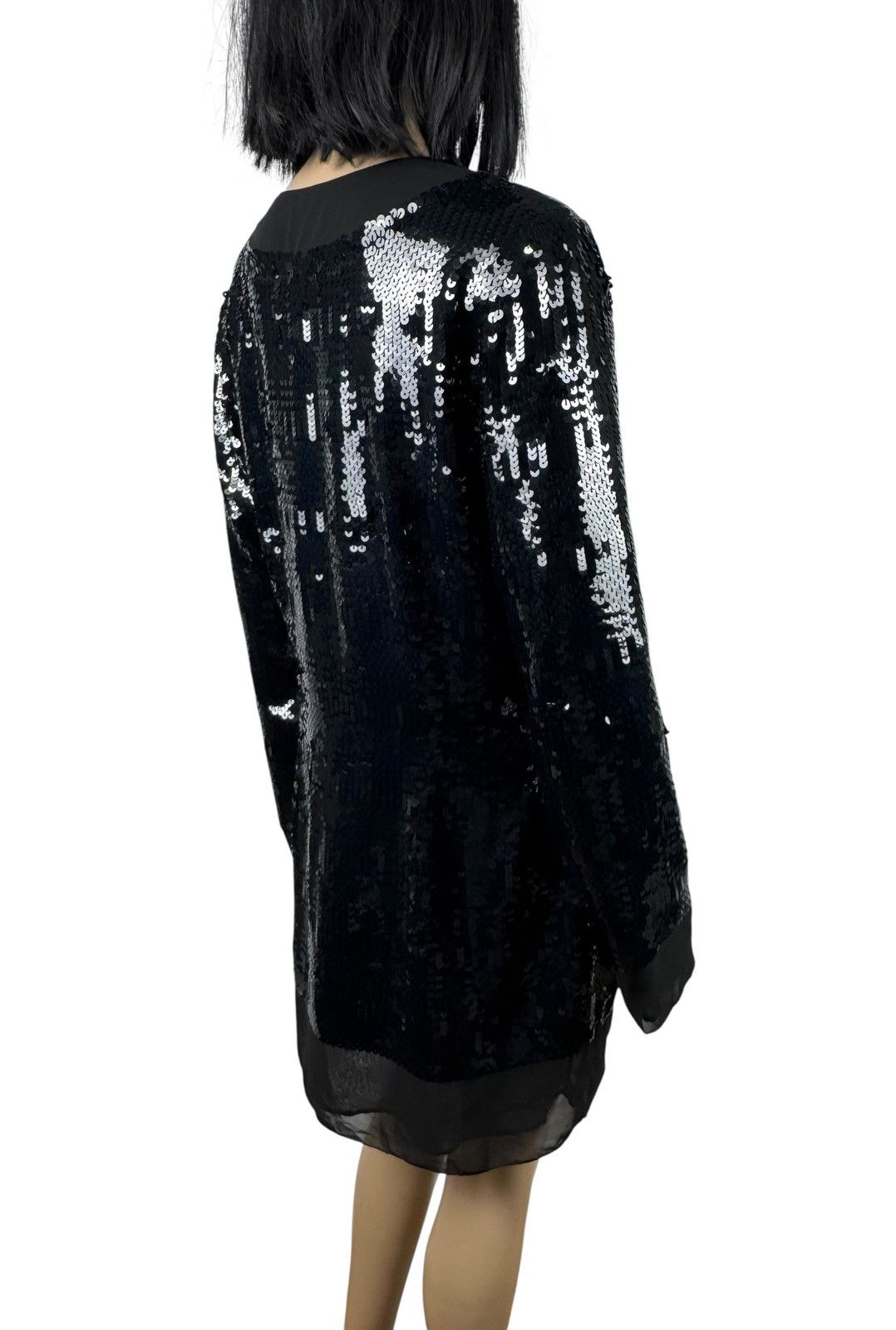 Karl Lagerfeld Karl Lagerfeld Mini Dress Sequins Mesh Decor size M V-Neck Size M / US 6-8 / IT 42-44 - 8 Thumbnail
