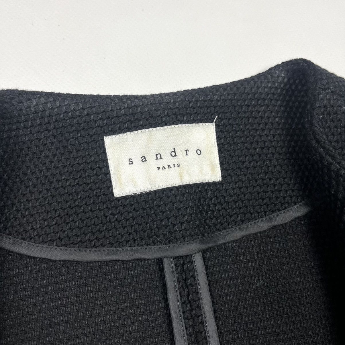 Designer × Sandro Sandro Paris Blazer Jacket Zip Pattern Black Size S / US 4 / IT 40 - 5 Thumbnail
