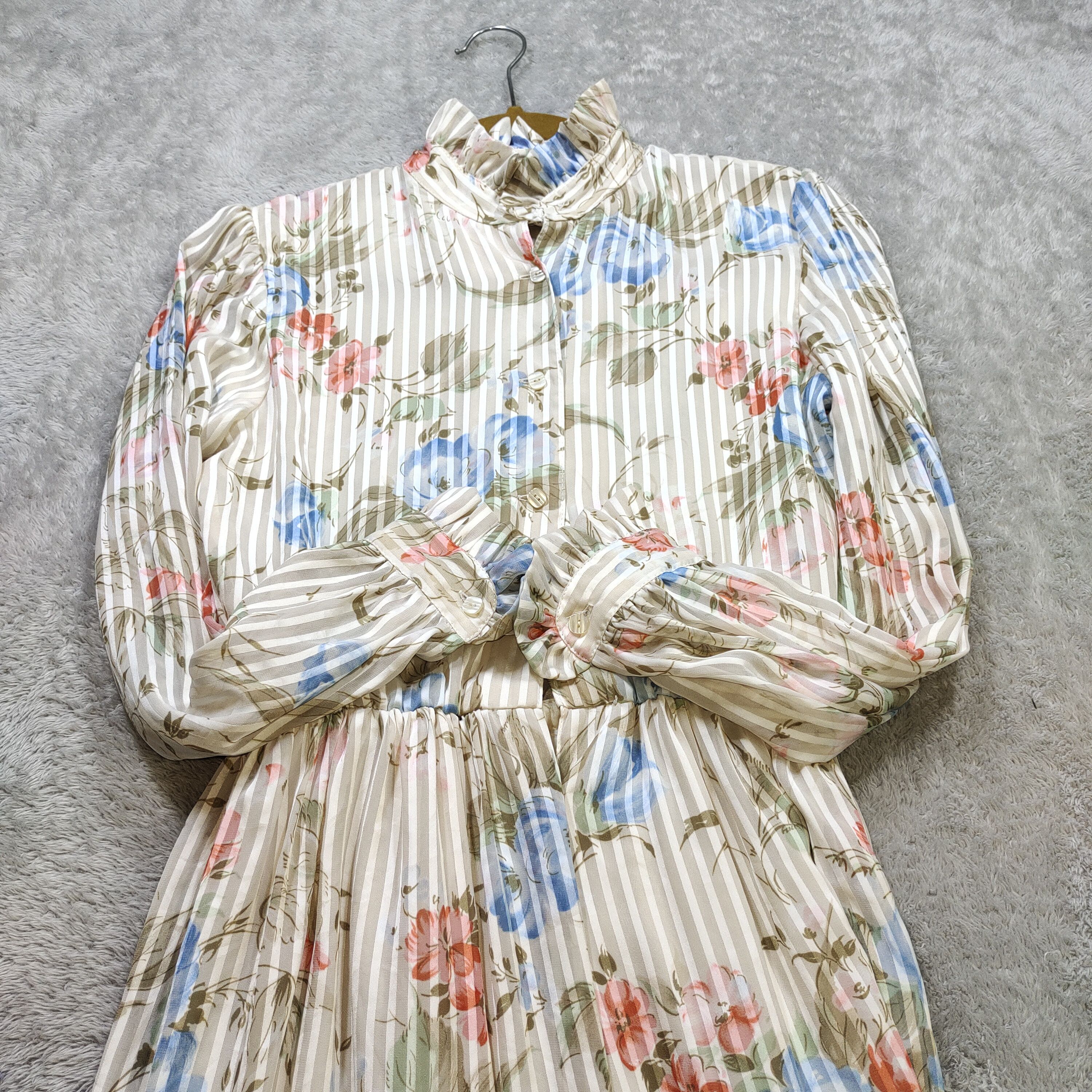 Comme des Garcons × Hanae Mori × Vintage HANAE MORI NEW YORK PLEATED MIDI DRESS Size S / US 4 / IT 40 - 3 Thumbnail