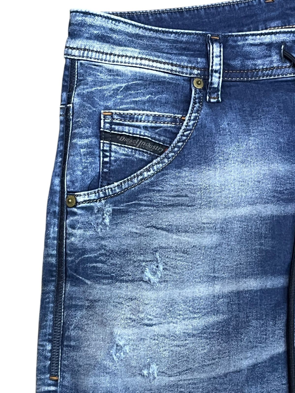 Diesel DIESEL ITALY Grunge Ripped Drawstring Waist Denim Sweatpants Size US 31 - 6 Thumbnail