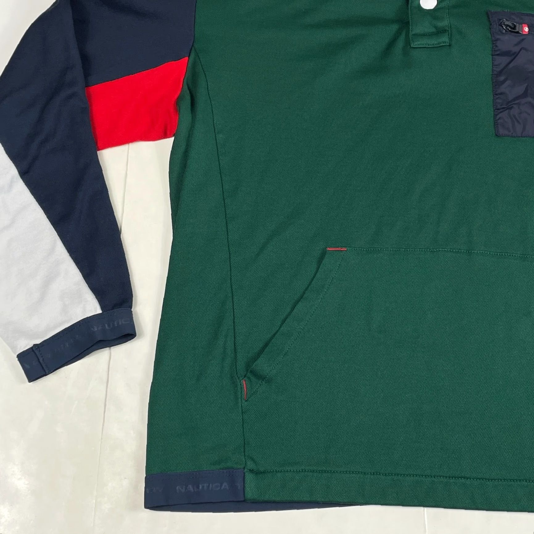 Nautica Nautica Sweater Mens Large Green Competition 1/4 Snap Pullover Hiking Golf Style Pullover Casual Christmas Outdoor Retro Mens Size US L / EU 52-54 / 3 - 5 Thumbnail