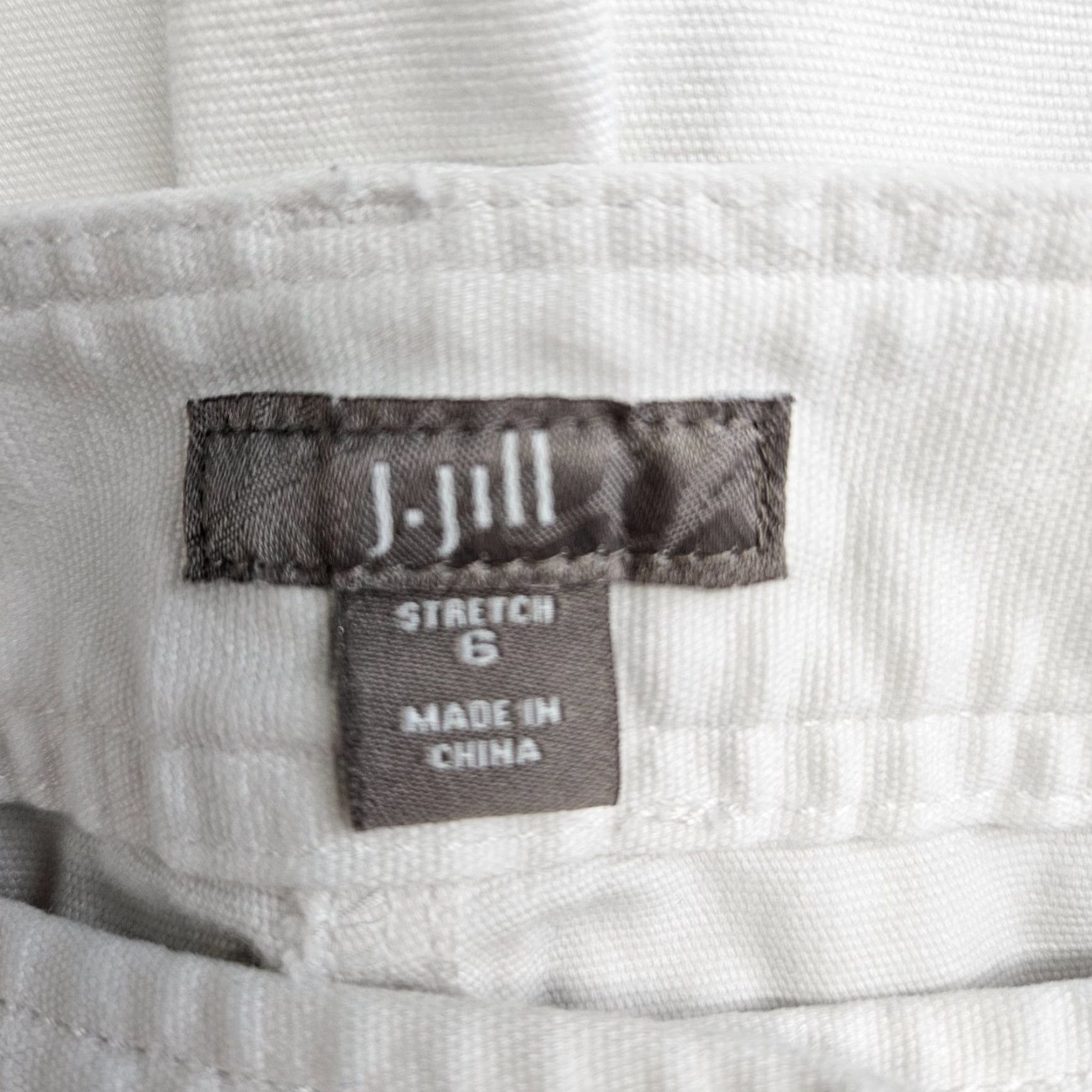 J. Jill J. Jill Womens Cropped Pants 6 White Cotton Blend Mid Rise Flat Front Zip Size 28" / US 6 / IT 42 - 6 Thumbnail