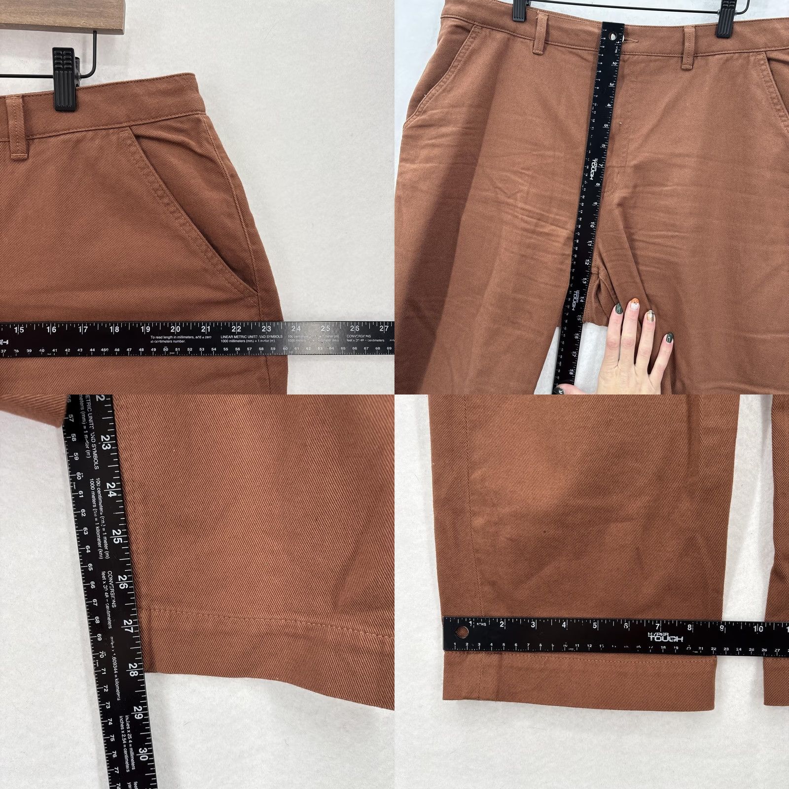 Quince Quince Pants Womens 16 Rust Organic Stretch Cotton Twill Straight Cropped Leg Casual Workwear Mens? Size 38" / US 16 / IT 52 - 8 Thumbnail