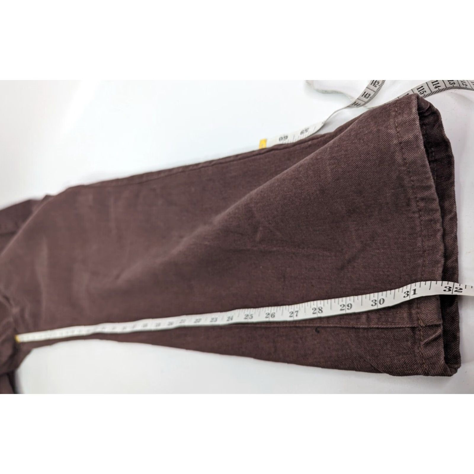 Lee VINTAGE Lee Riveted Maroon Brown High Rise Jeans Women 14 Cotton Denim Size 36" / US 14 / IT 50 - 7 Thumbnail