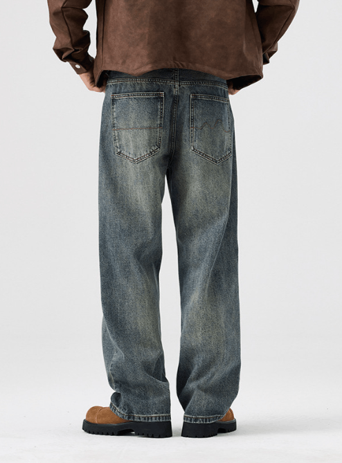 Japanese Brand Men's vintage loose washed distressed jeans Size US 34 / EU 50 - 2 Thumbnail