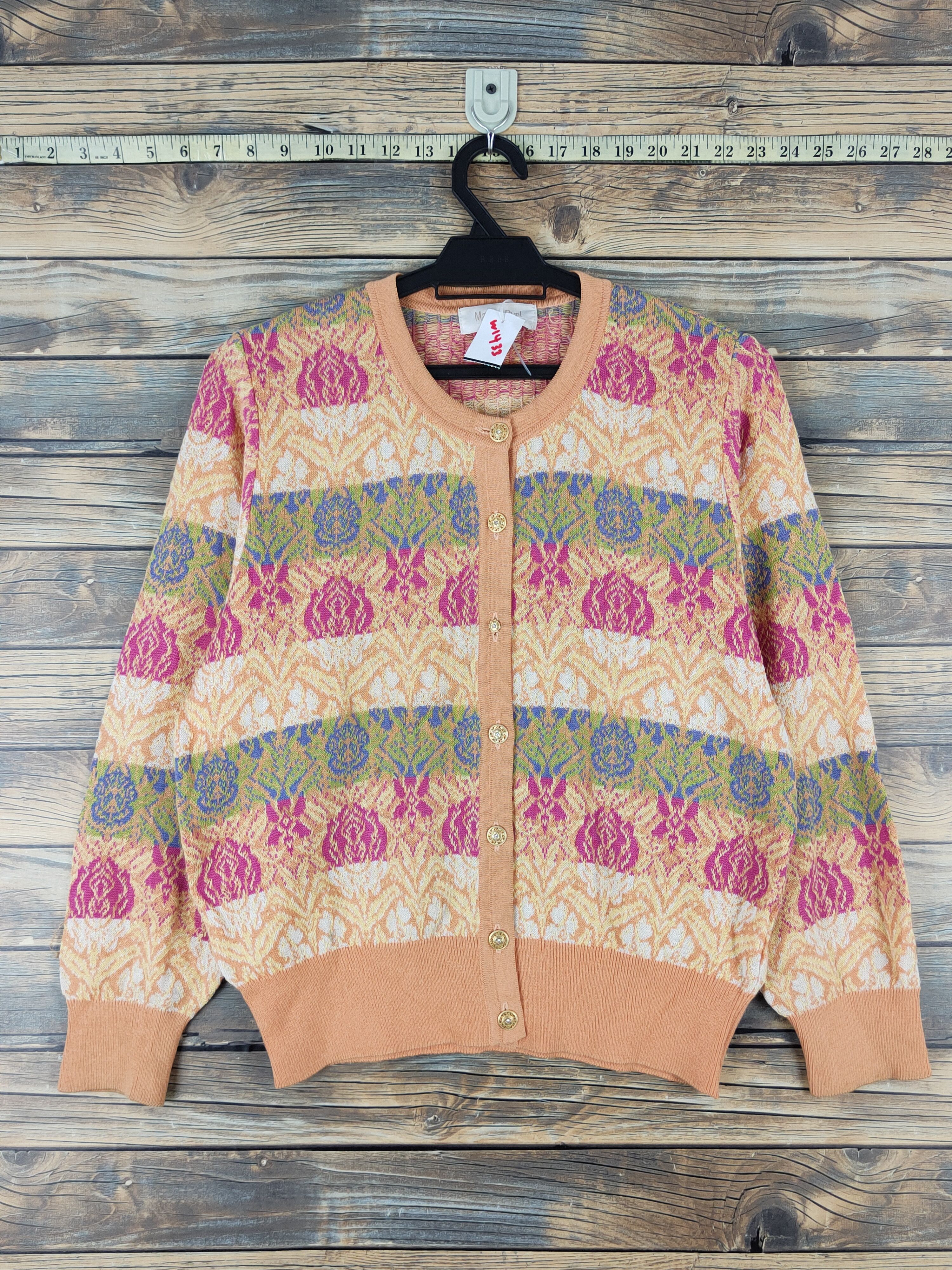 Homespun Knitwear × Japanese Brand Madam Puel Orange Knitwear Cardigan #W1433 Size M / US 6-8 / IT 42-44 - 1 Thumbnail