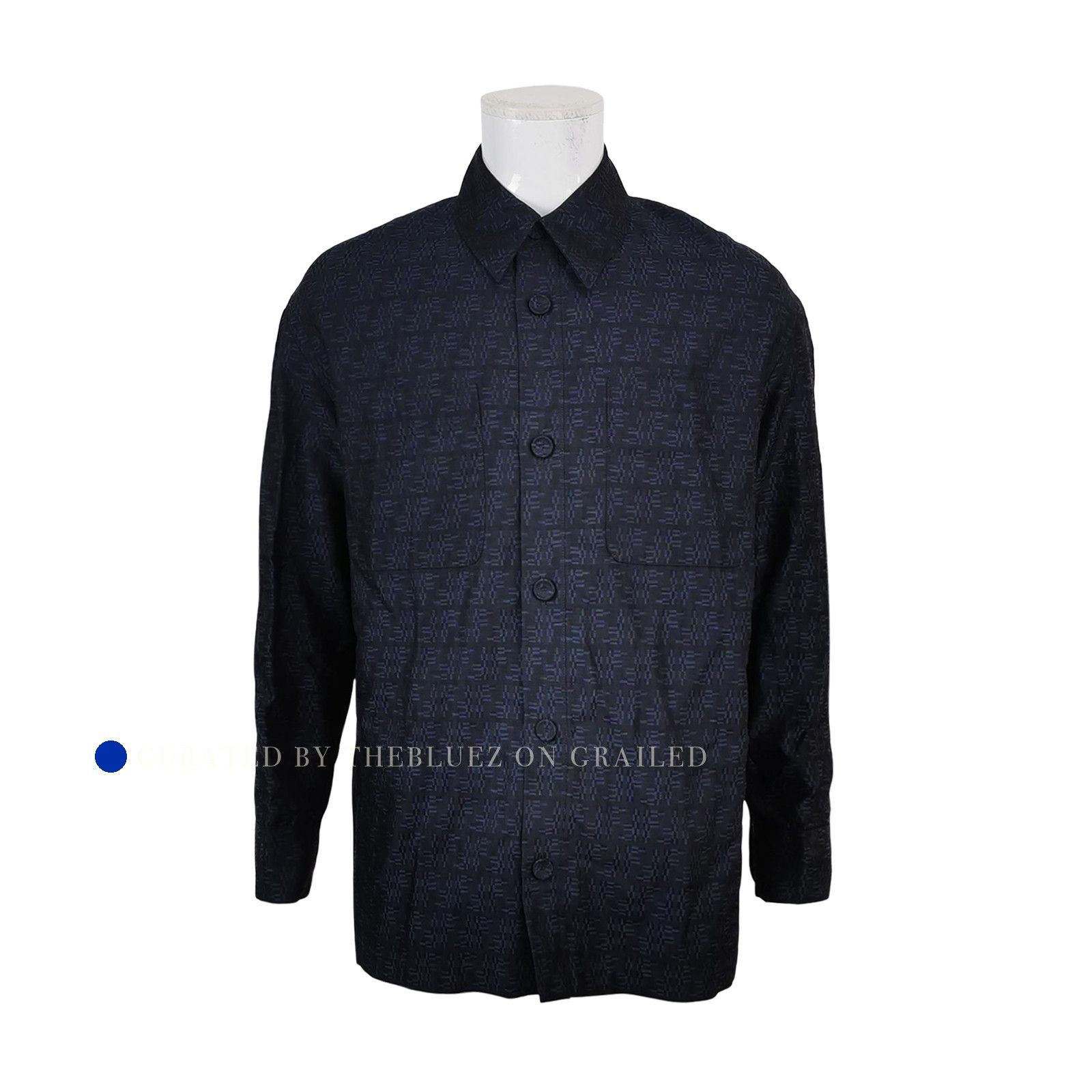 Fendi FF Patterned Black Shirt Jacket Size US M / EU 48-50 / 2 - 1 Thumbnail