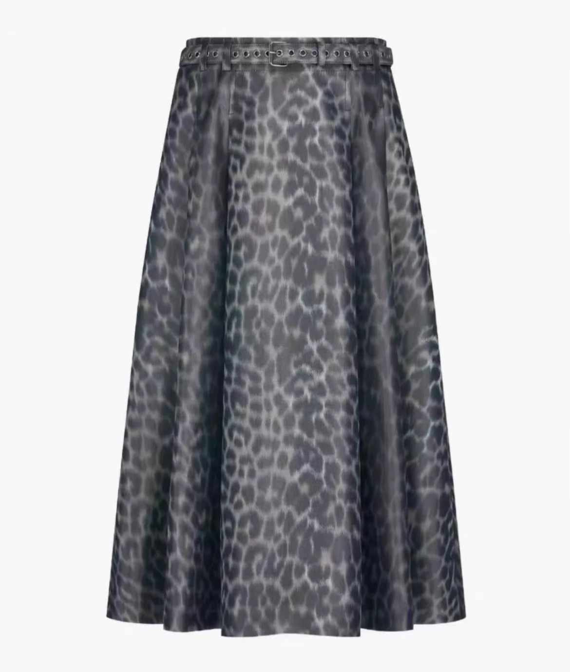 Dior Dior Runway Leopard Silk Belted A-line Skirt 34 Women's New Size 25" / US 0 / IT 36 - 1 Thumbnail