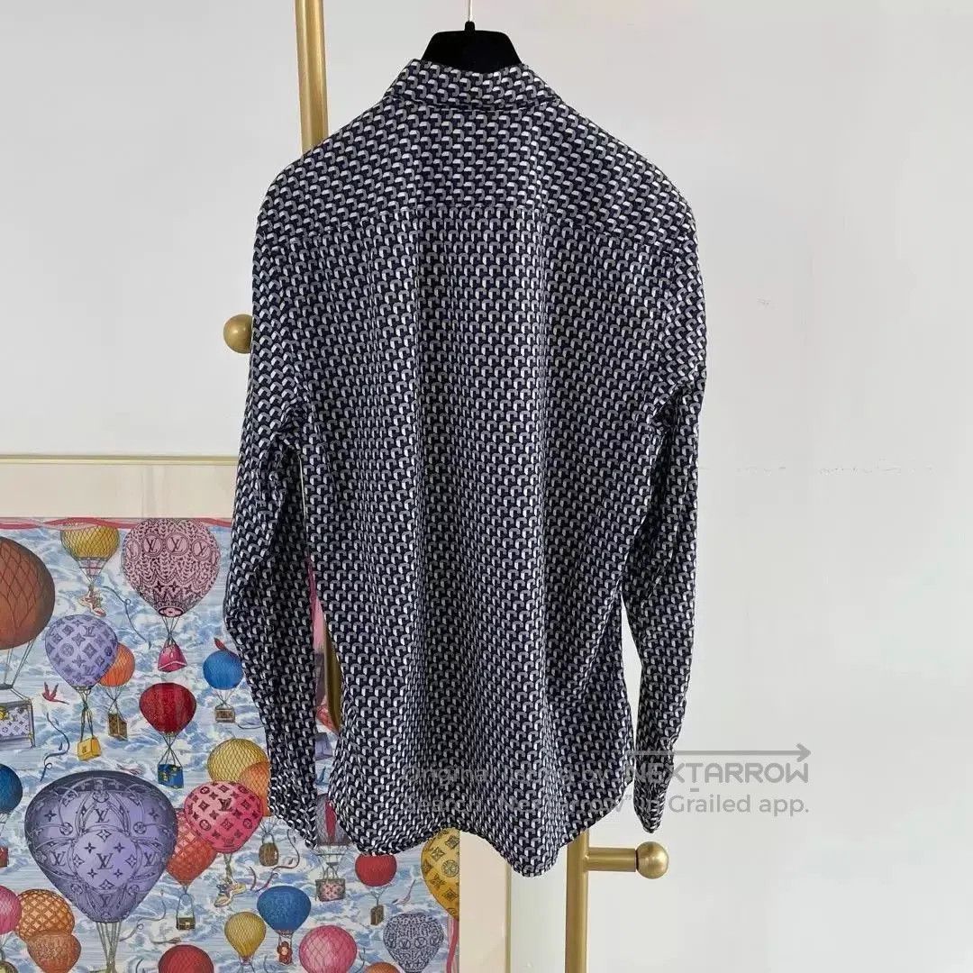 Prada Blue Patterned Long Sleeve Button-Up Shirt. Size US L / EU 52-54 / 3 - 2 Thumbnail