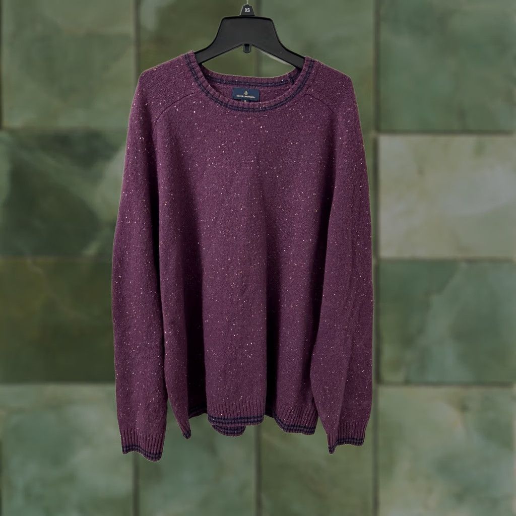 Brooks Brothers Brooks Brothers Sweater Crew Neck Pullover XL Mens Purple Lambswool Tweed Knit Long Sleeve Regular Fit L/S Knit Pullover Casual Business Vintage No Size US XL / EU 56 / 4 - 1 Thumbnail