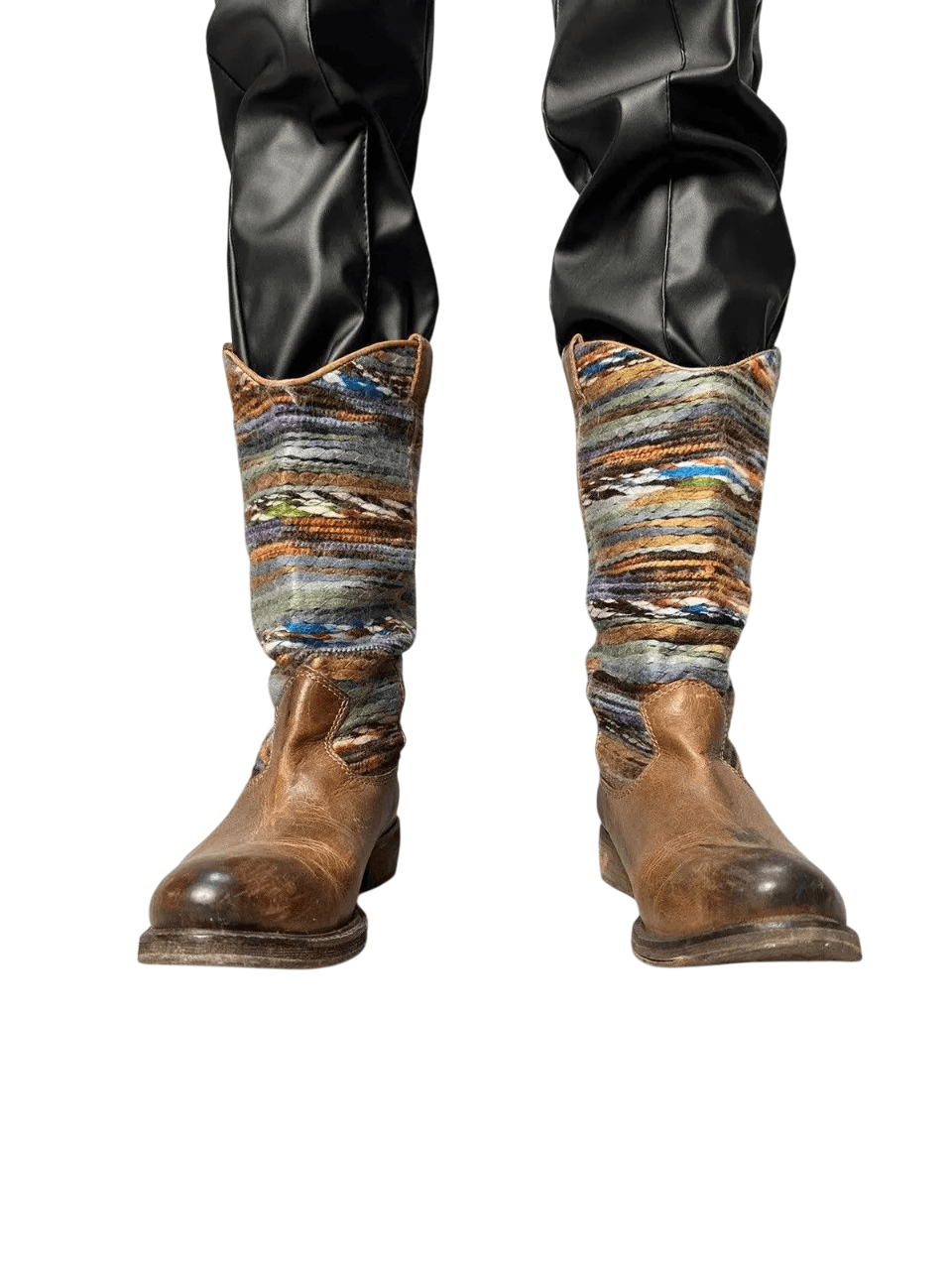 Western Rise Vintage Leather Missoni style Cowboy Boots Western shoes Size US 8 / EU 41 - 8 Thumbnail