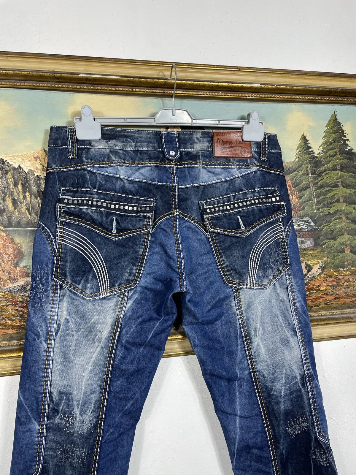 Japanese Brand Kosmo Lupo Navy Vintage Denim Jeans Avant Garde Trousers Size US 36 / EU 52 - 10 Thumbnail
