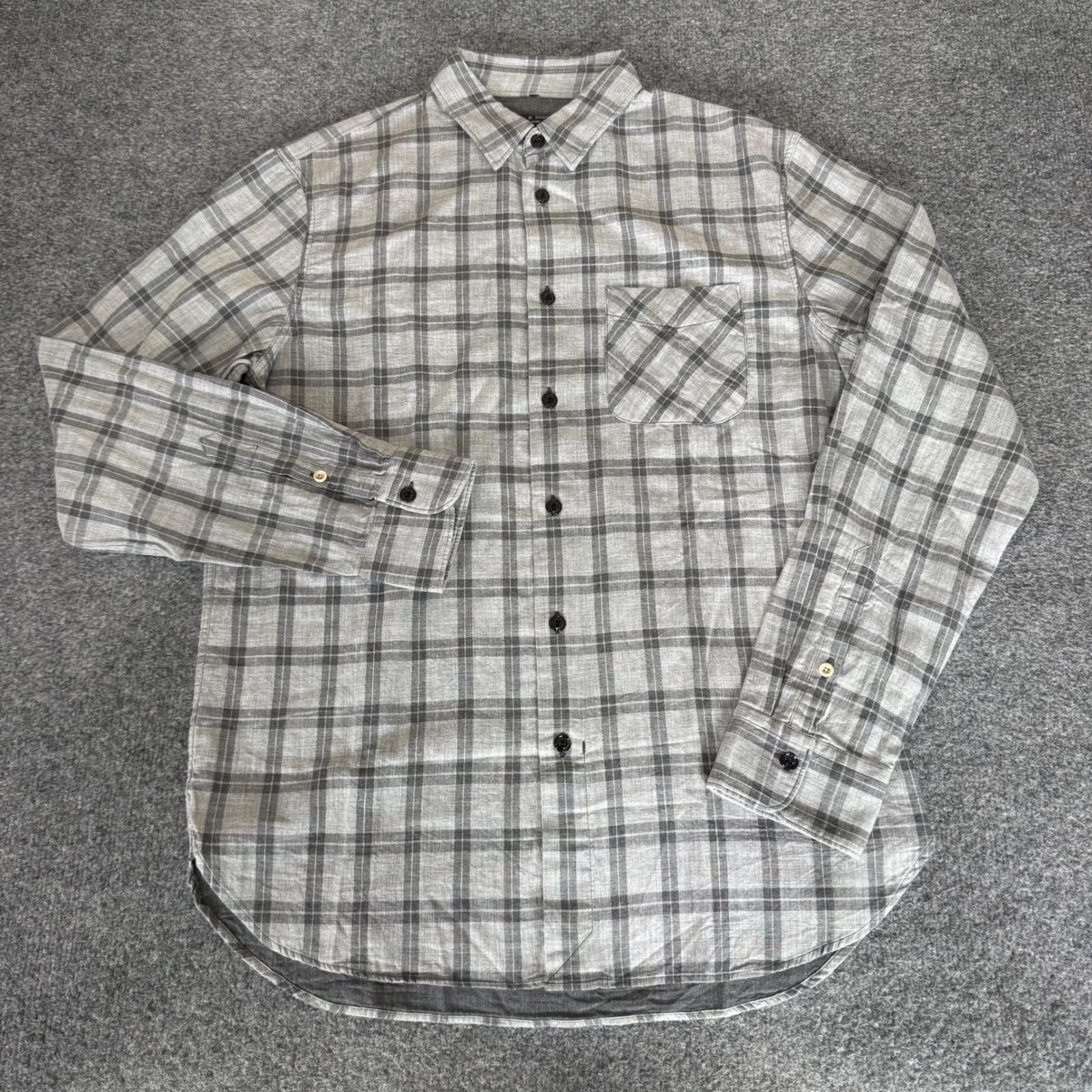 Rag & Bone Rag & Bone Mens Medium Grey Plaid Button Up Shirt Cotton Size US M / EU 48-50 / 2 - 1 Thumbnail