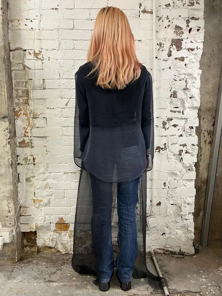 Giorgio Armani Giorgio Armani Blue Grey Gradient Clear Shirt & Skirt Organza Set Size S / US 4 / IT 40 - 2 Thumbnail