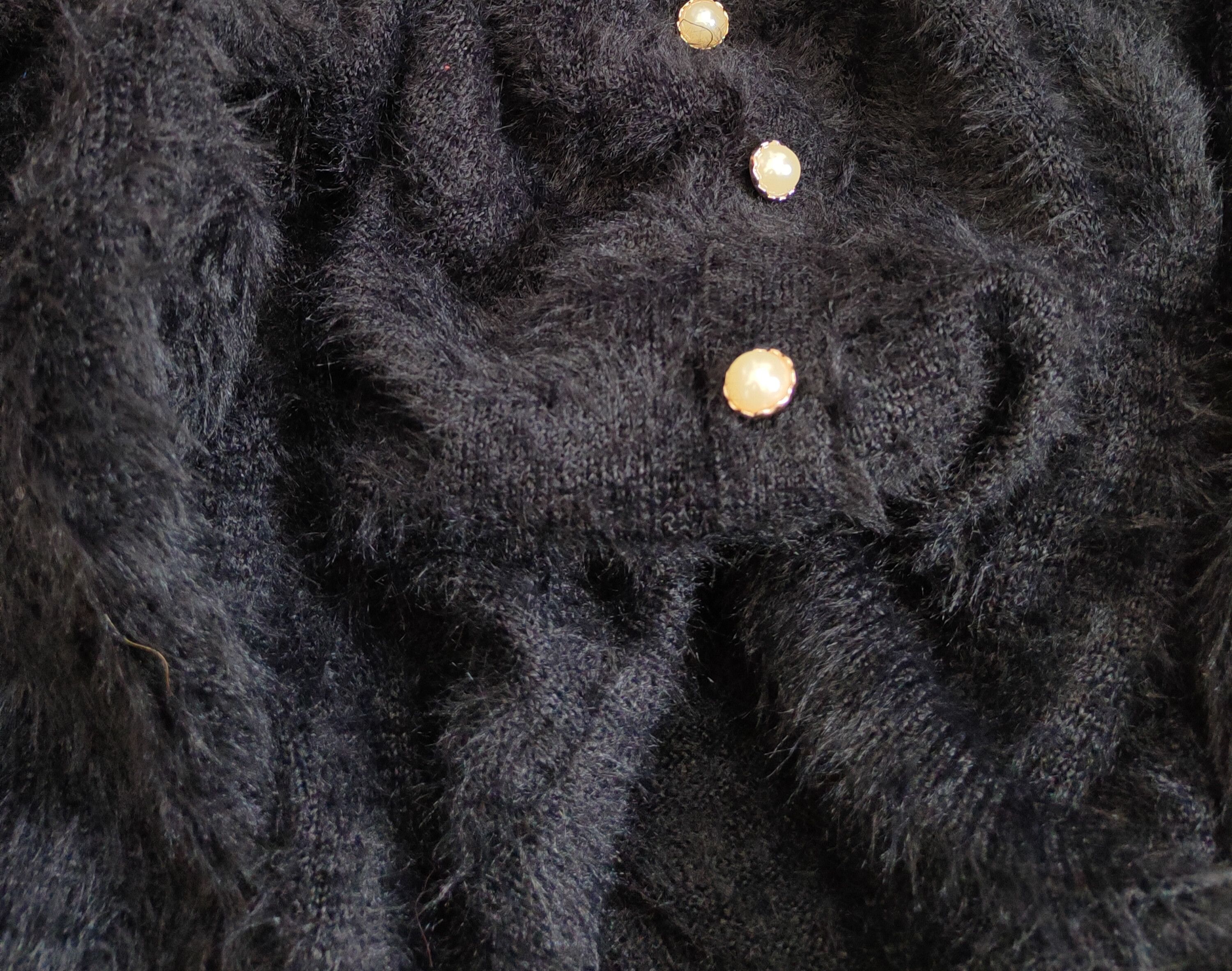 Japanese Brand × Vintage Cecil McBee Black Fur Mohair Knitwear Cardigan #S2073 Size M / US 6-8 / IT 42-44 - 10 Thumbnail