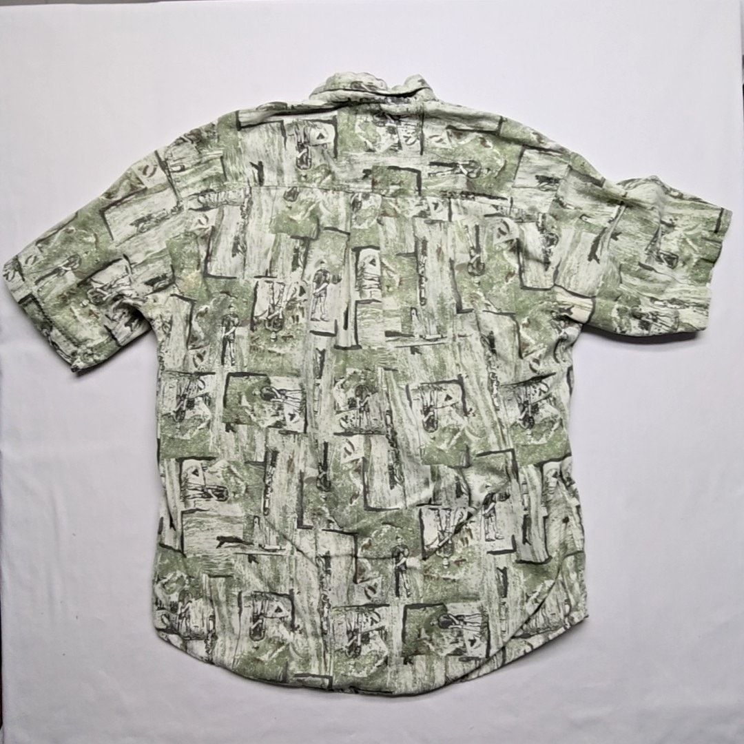 Woolrich Woolen Mills Woolrich Outdoor Golf Print Green Button Down L Golfer Shirt Size US L / EU 52-54 / 3 - 7 Thumbnail
