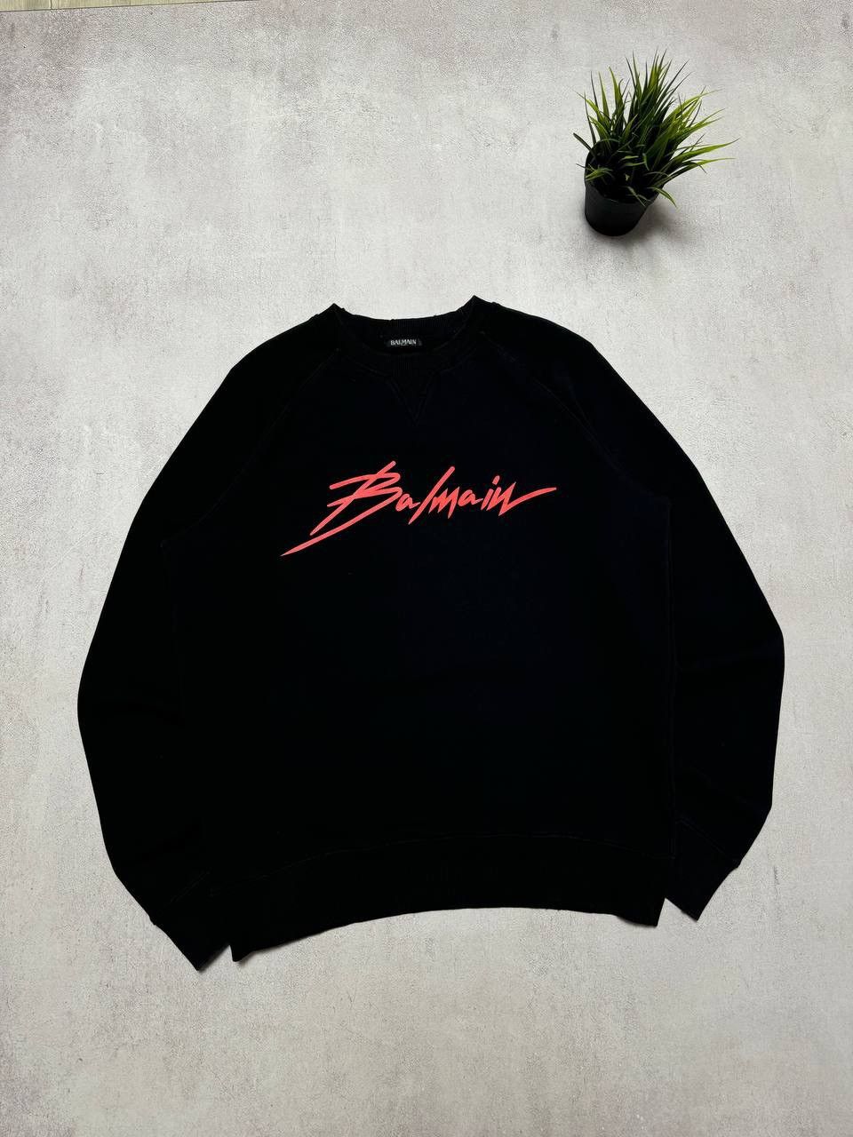 Balmain Vintage Balmain Sweatshirt Big Logo Distressed style Black Size US XXL / EU 58 / 5 - 1 Thumbnail