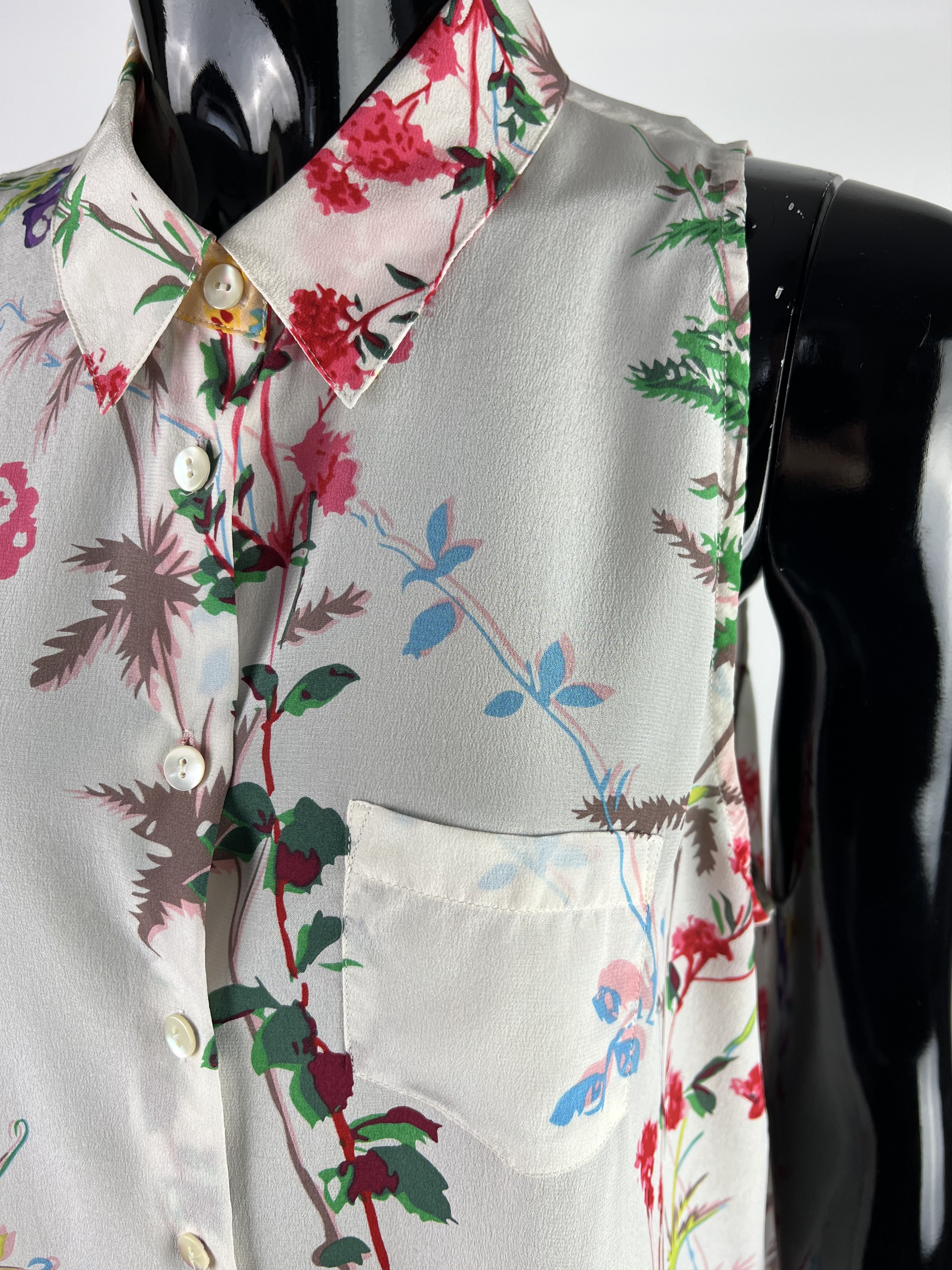 Equipment Equipment Sleeveless 100% Silk Button Up Shirt Blouse Top L Size L / US 10 / IT 46 - 6 Thumbnail