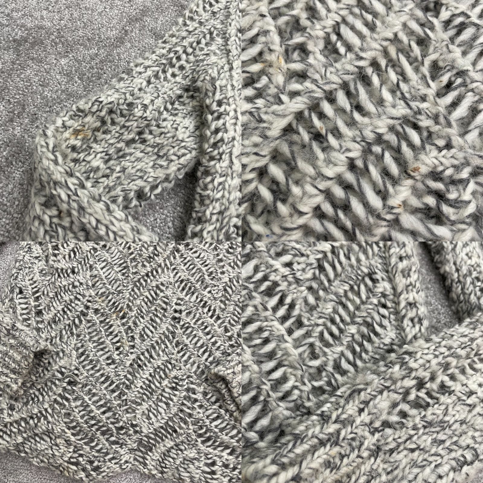 Loft LOFT Ann Taylor Crochet Pullover Sweater Women Medium Gray Round Neck Open Knit Size M / US 6-8 / IT 42-44 - 8 Thumbnail