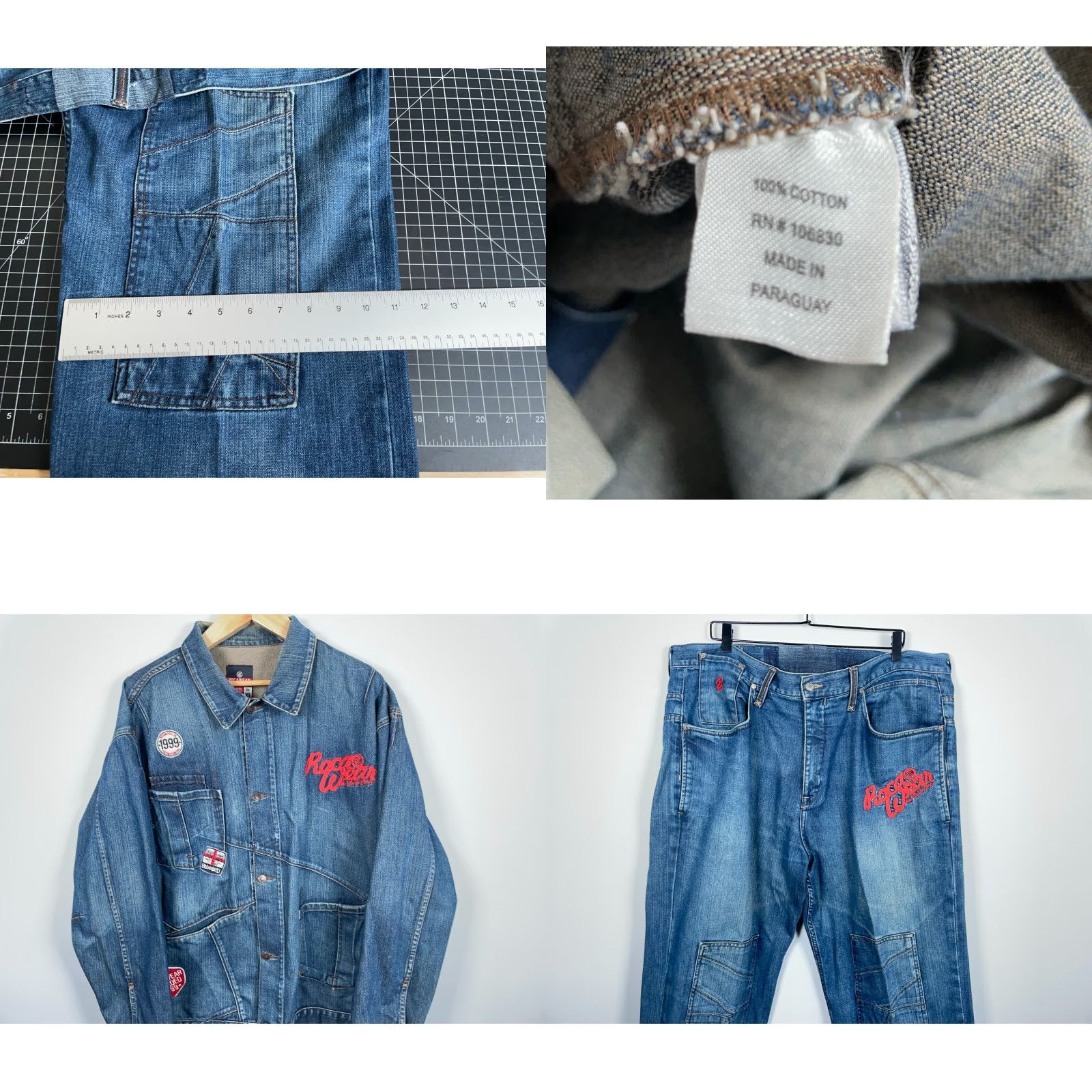 Rocawear Rocawear Denim Jacket & Jeans Set Mens XL / 43 x 28 Baggy Fit Y2K Streetwear Denim Coat & Jeans 2 Piece Size US 36 / EU 52 - 10 Thumbnail