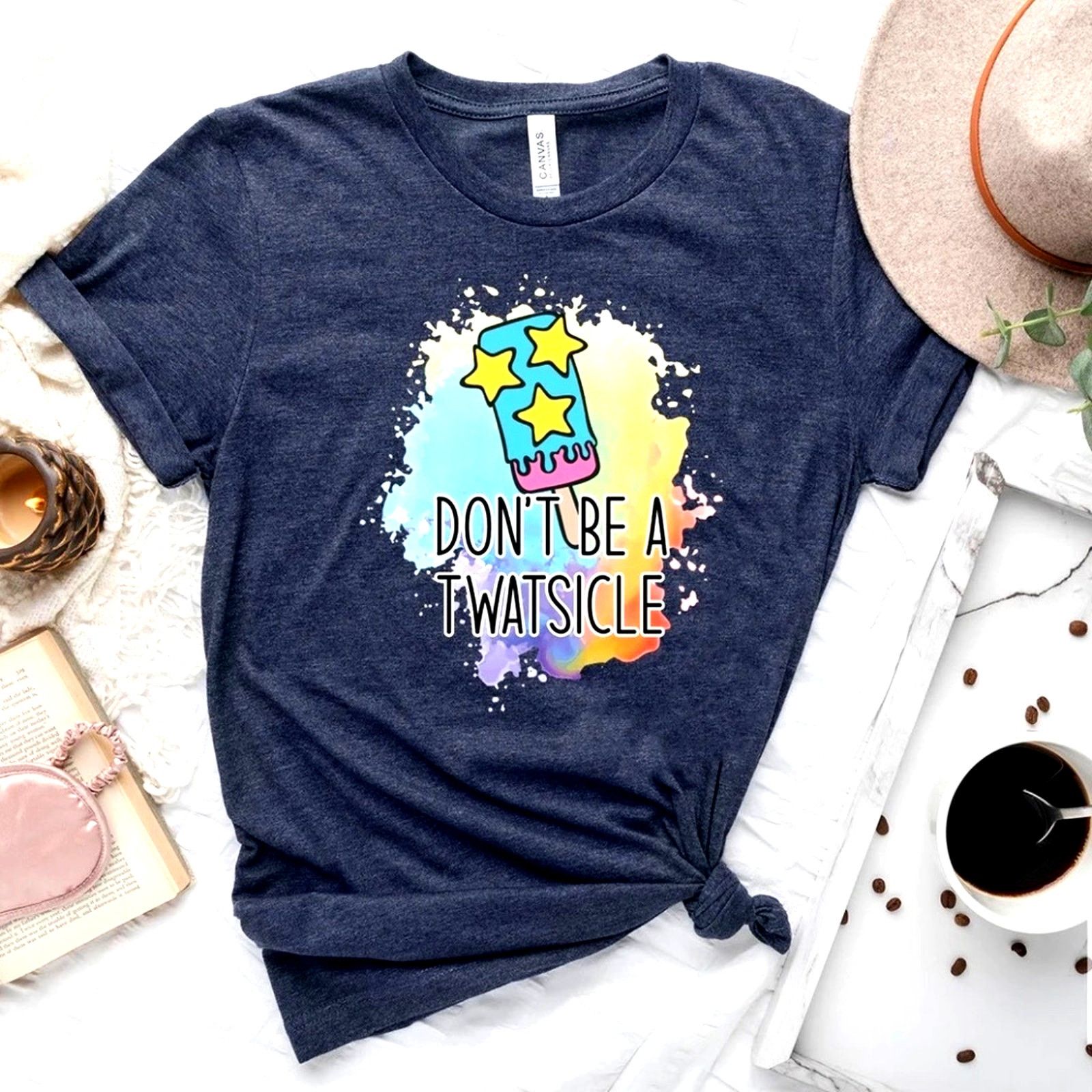Other Don't Be a Twatcicle V-neck T-Shirt Heather Navy size M Size M / US 6-8 / IT 42-44 - 2 Thumbnail