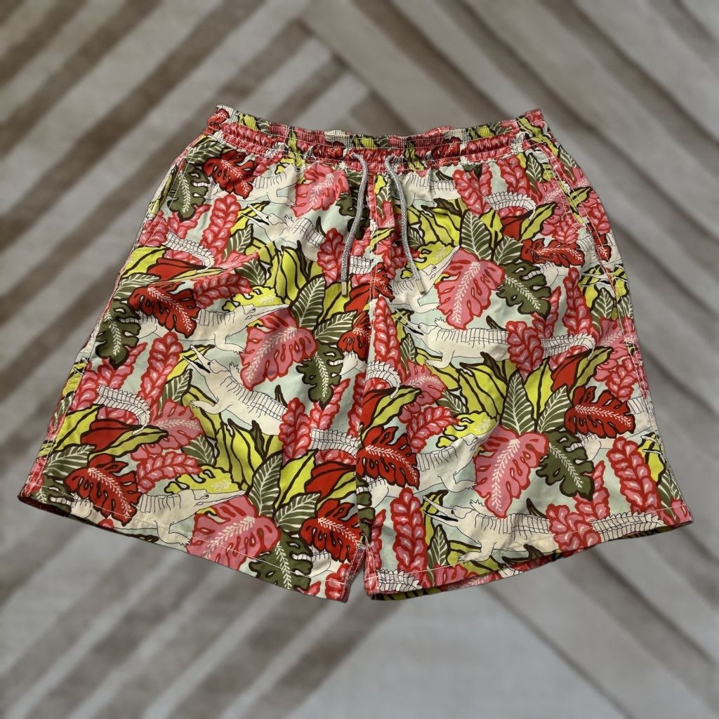 Vilebrequin Vilebrequin Swim Shorts Crocodile Floral Pattern Unlined Mens XL Multicoloured Polyamide Pockets Drawstring Holiday Board Shorts Size US 36 / EU 52 - 1 Thumbnail