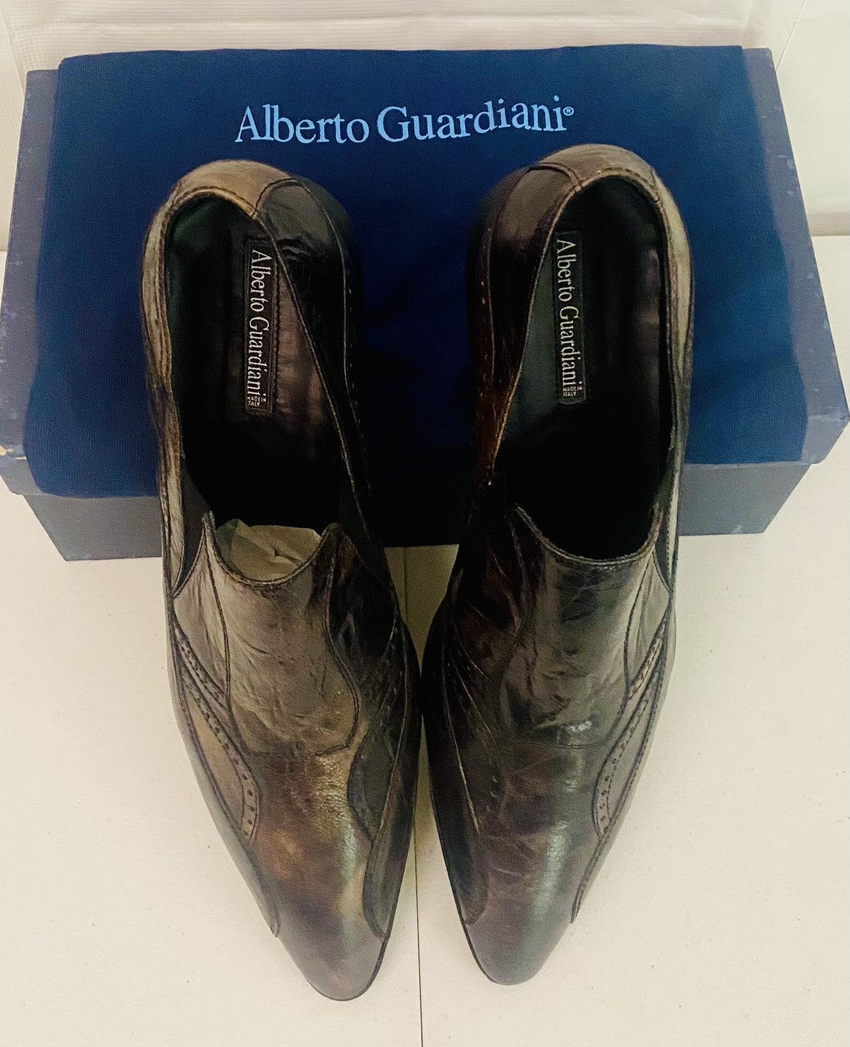 Alberto Guardiani Alberto Guardiani 🇮🇹 Monitor Lizard Y2K Point Toe 12 US New Size US 12 / EU 45 - 13 Thumbnail